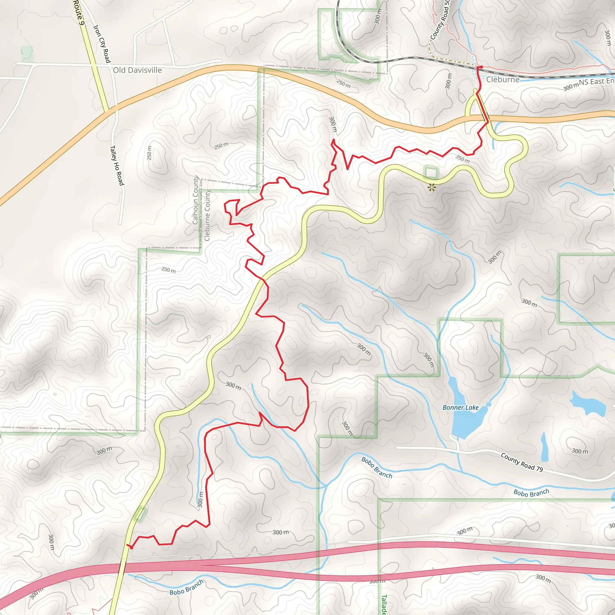 Bobo Branch via Pinhoti Trail mobile static map