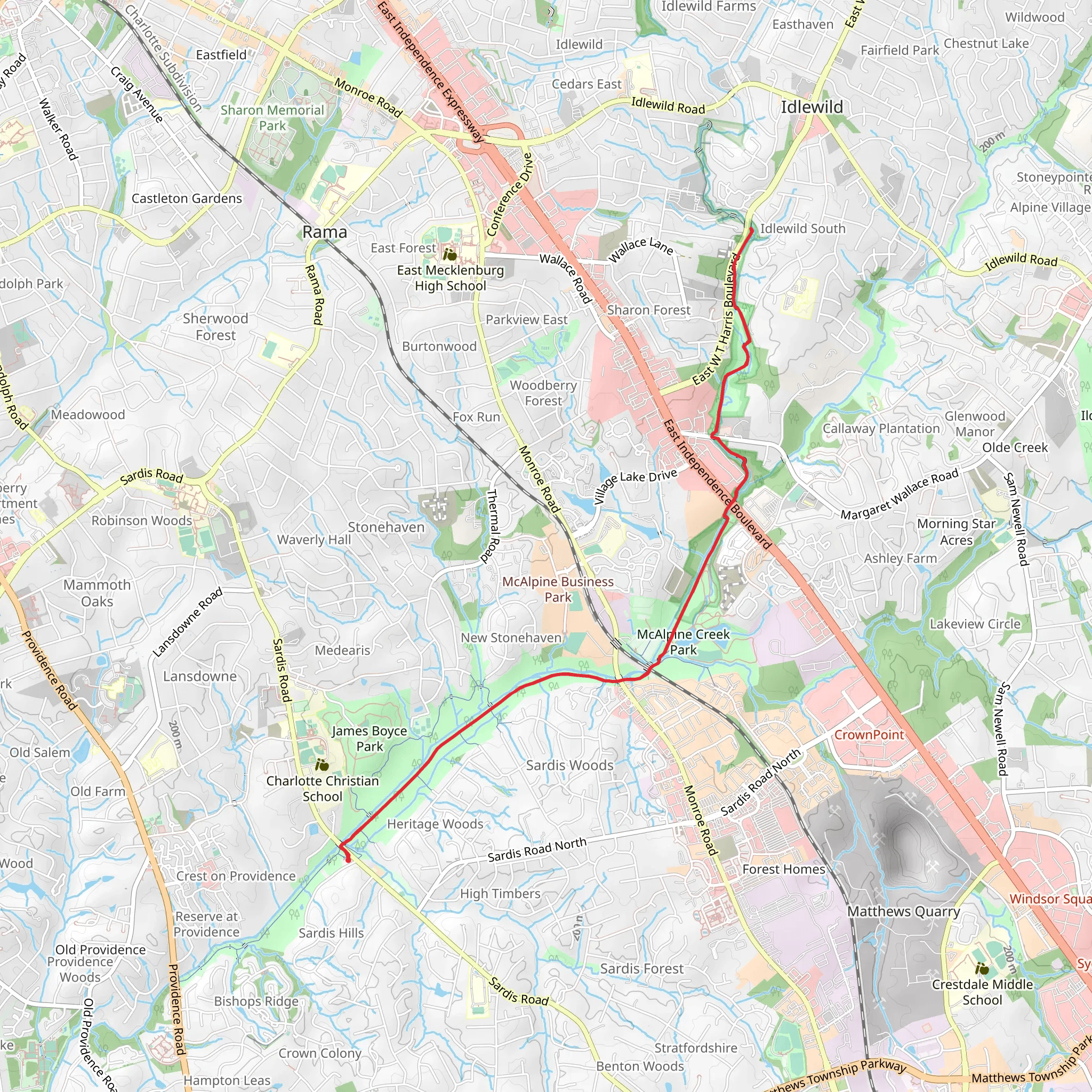Campbell Creek Greenway mobile static map