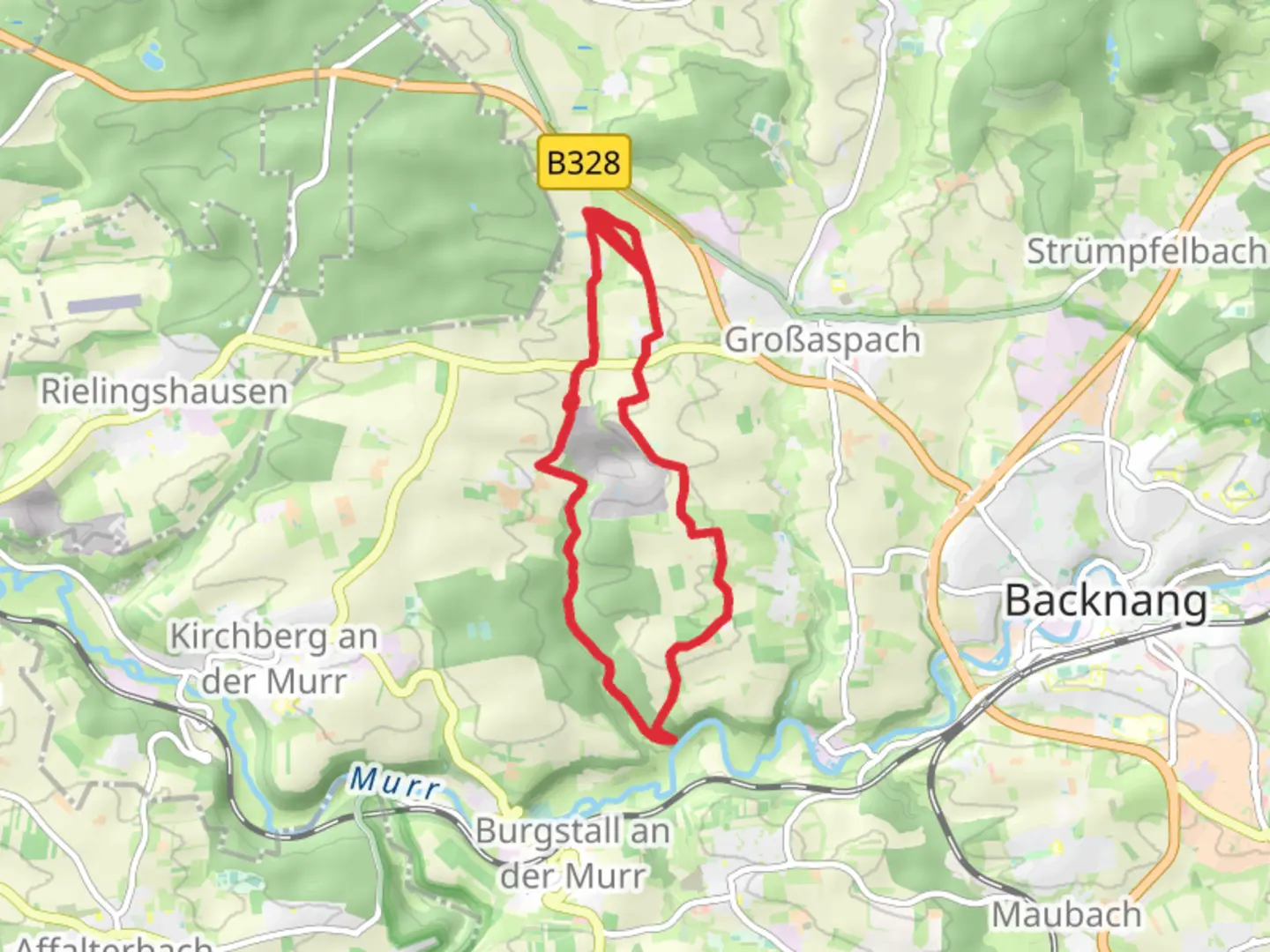 An image depicting the trail Steinbruch and Dornhau Loop and its surrounding area.