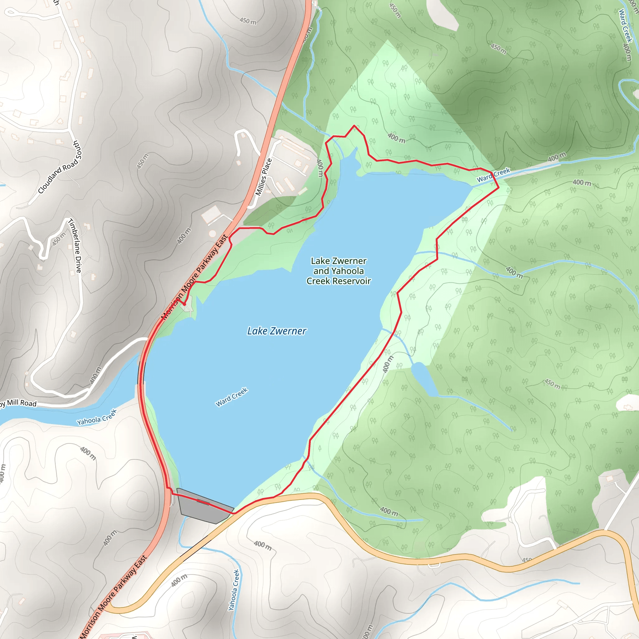 Lake Zwerner Loop mobile static map
