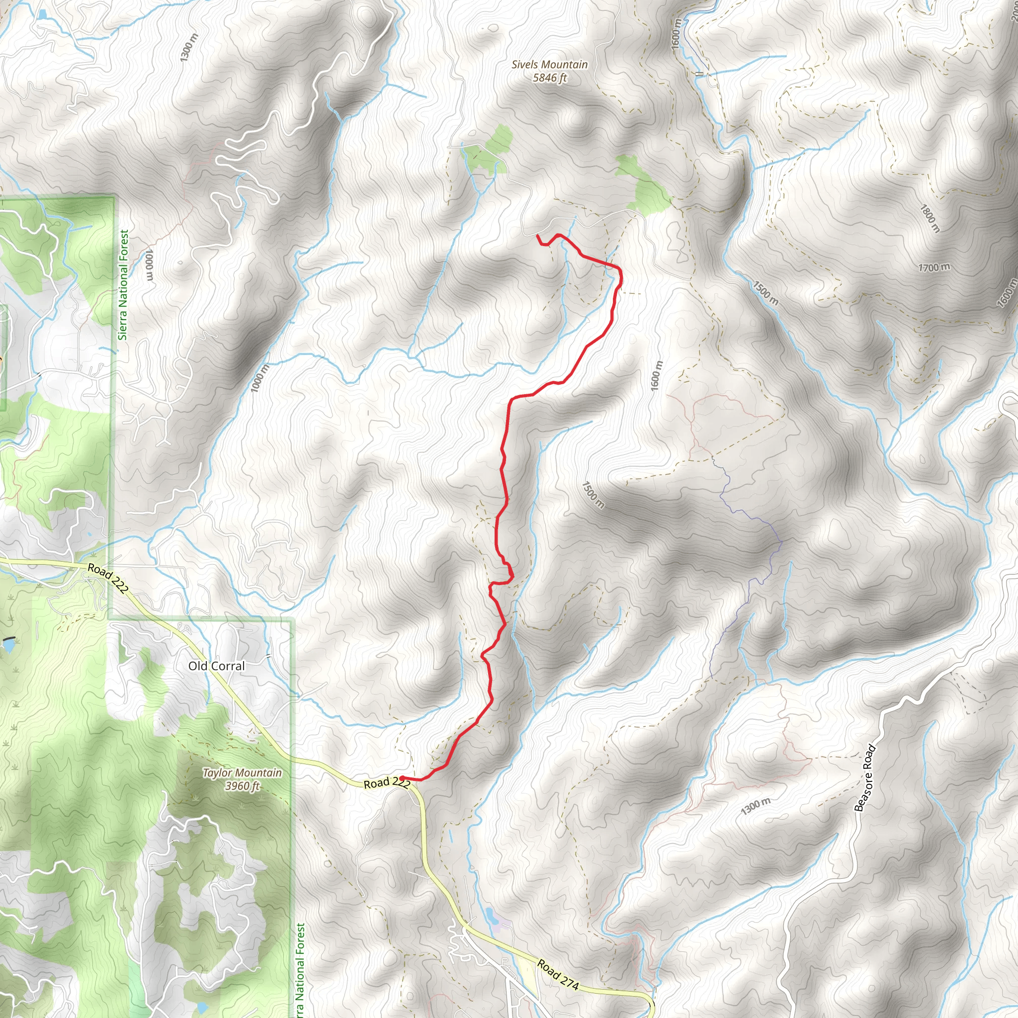 Slide Creek Out and Back mobile static map