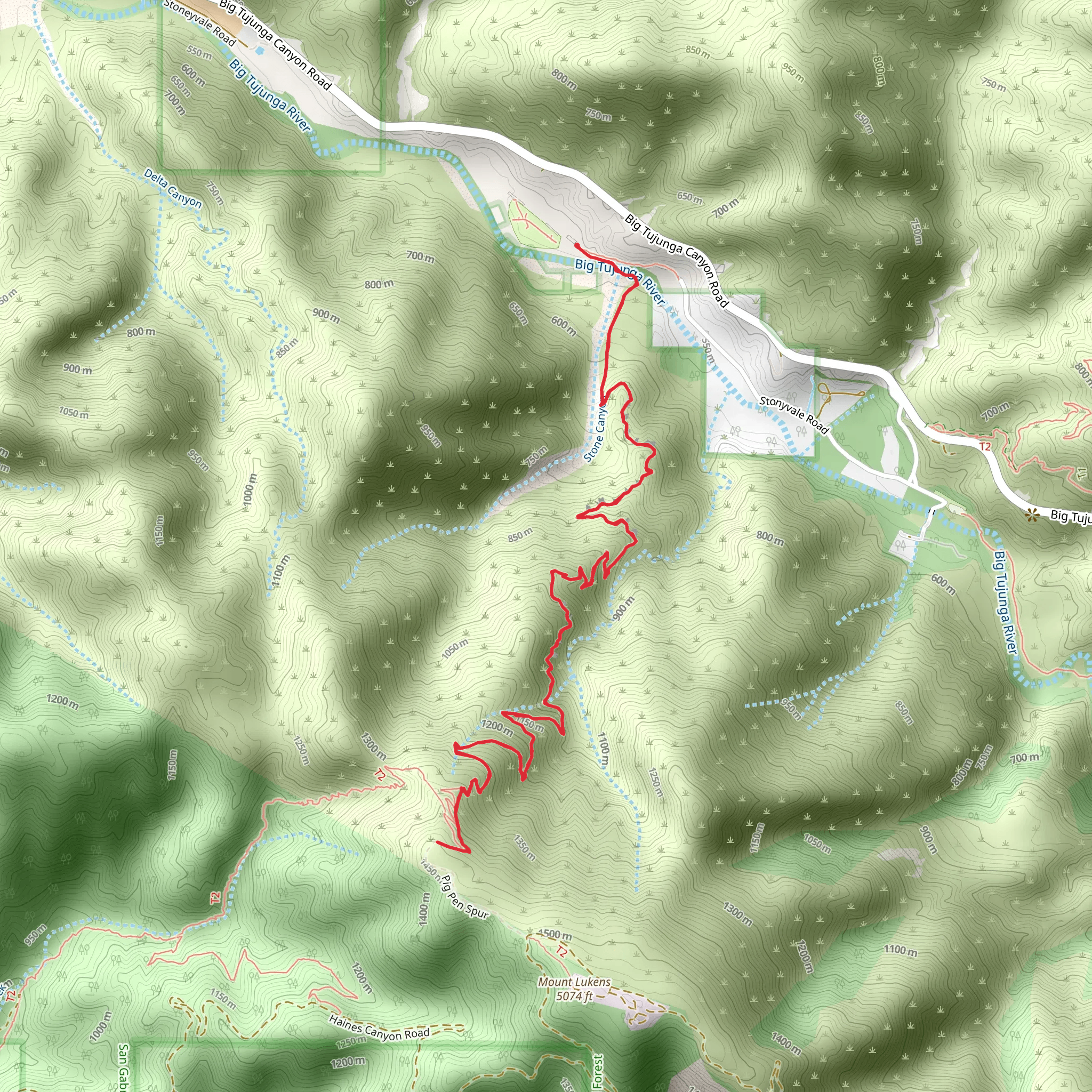 Stone Canyon Trail mobile static map