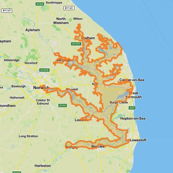 The Broads National Park mobile static map