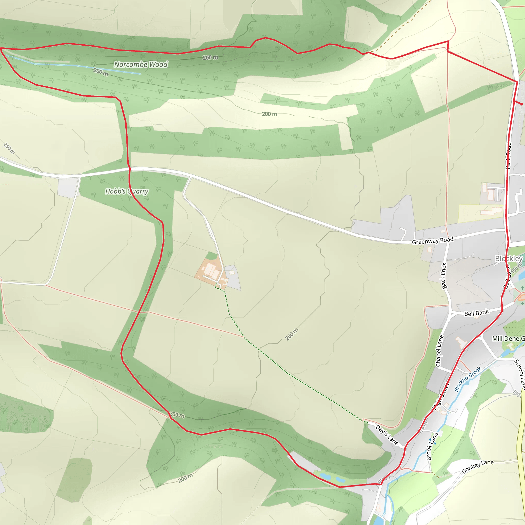 Hobb's Quarry and Norcombe Wood Loop mobile static map
