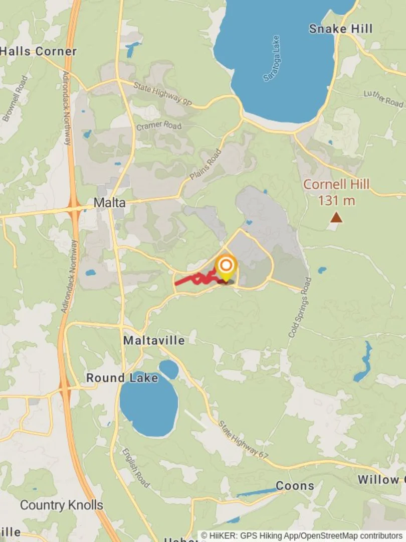 An image depicting the trail Luther Forest - 100 Acre Woods and its surrounding area.