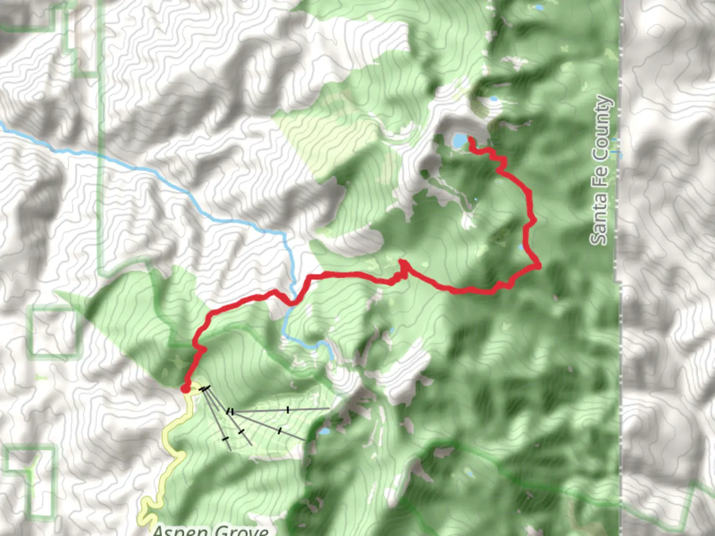An image depicting the trail Lake Katherine and Spirit Lake via Winsor Trail and its surrounding area.