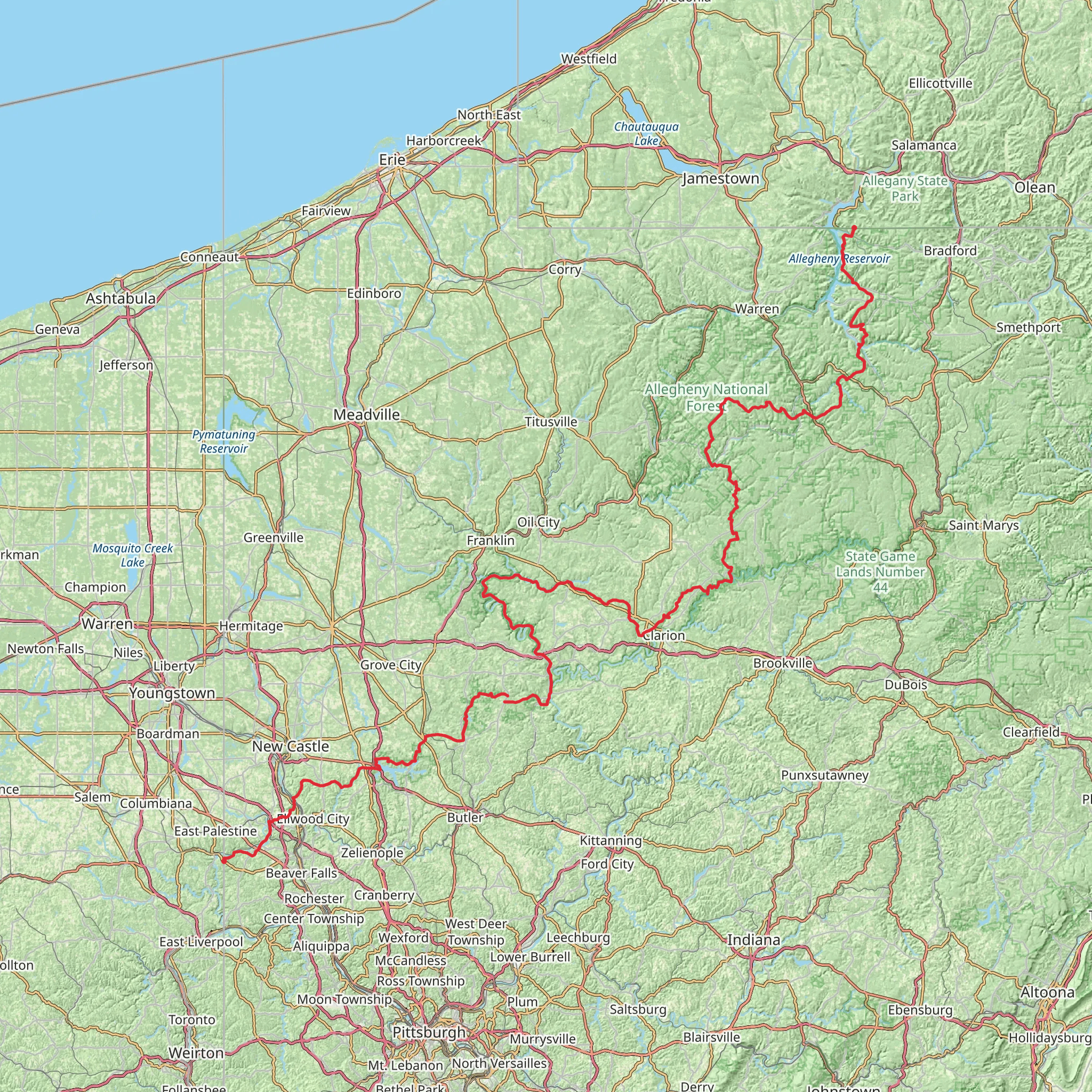 North Country Trail - Pennsylvania mobile static map
