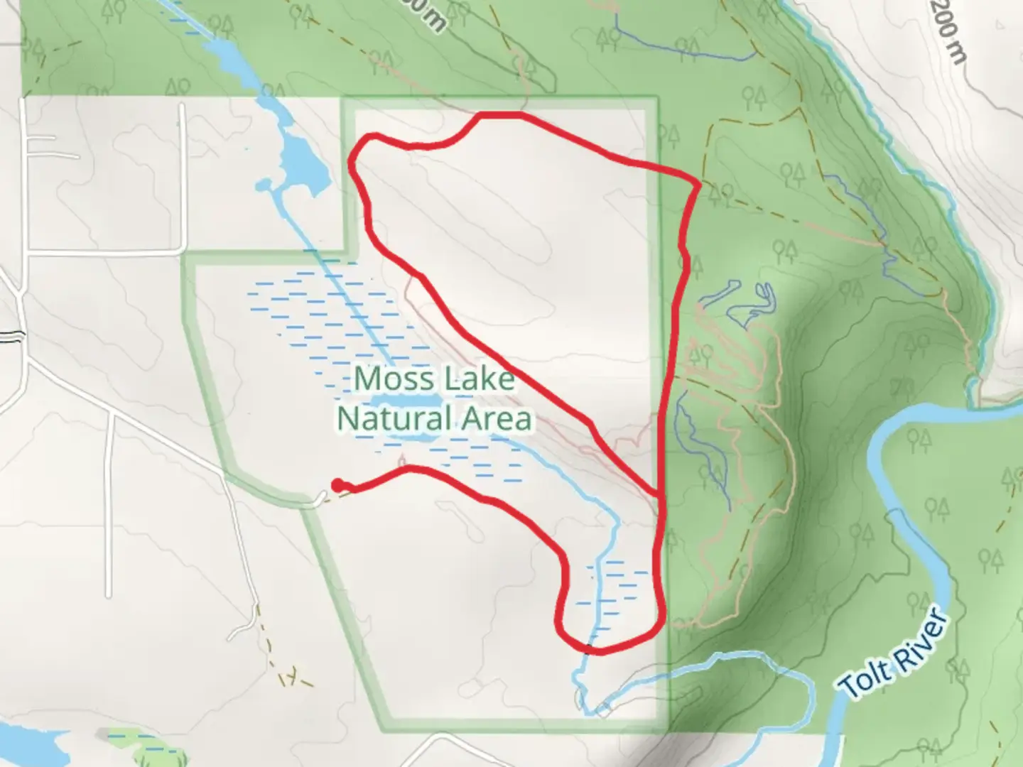 An image depicting the trail Loop Trail - Moss Lake and its surrounding area.