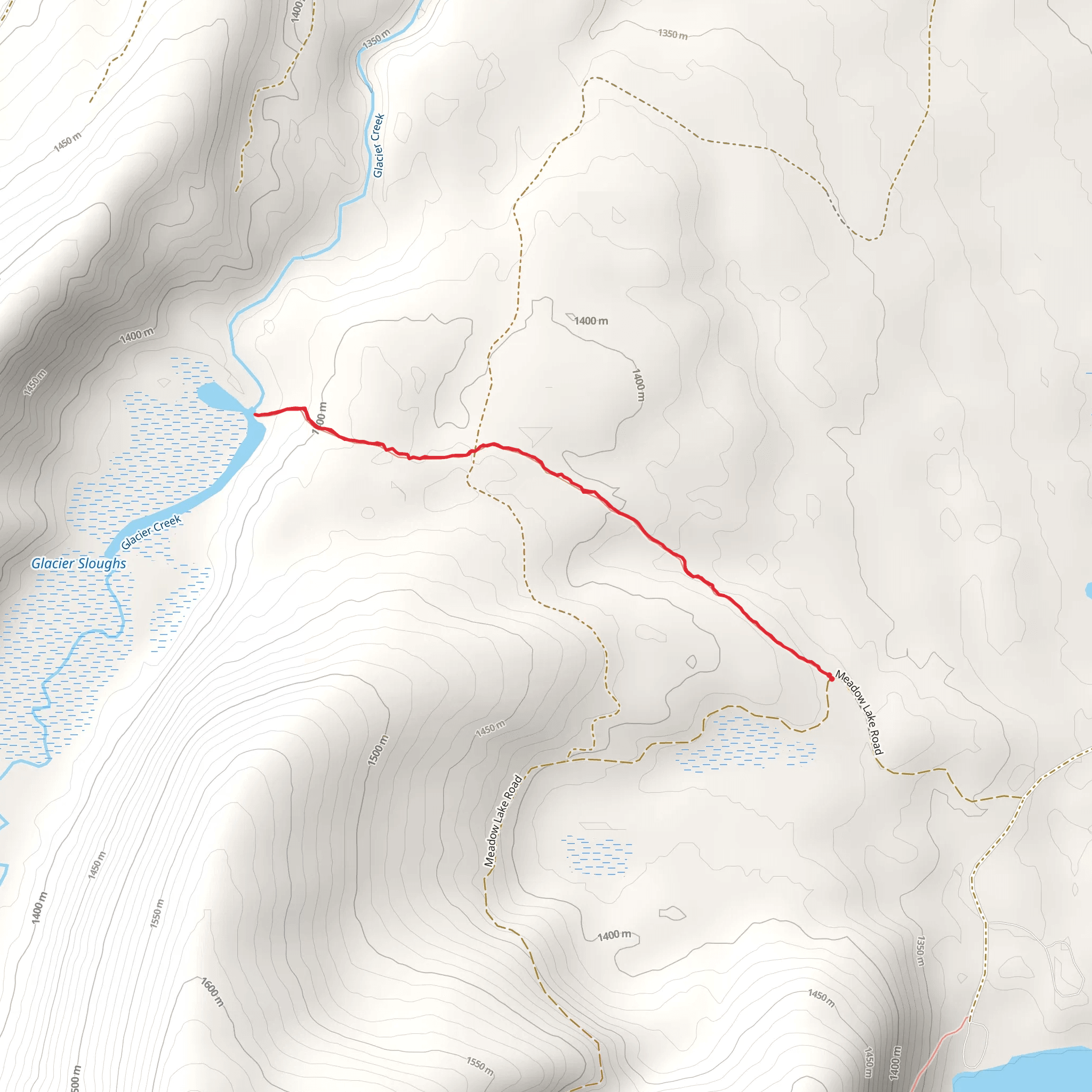 Glacier Slough Trail mobile static map