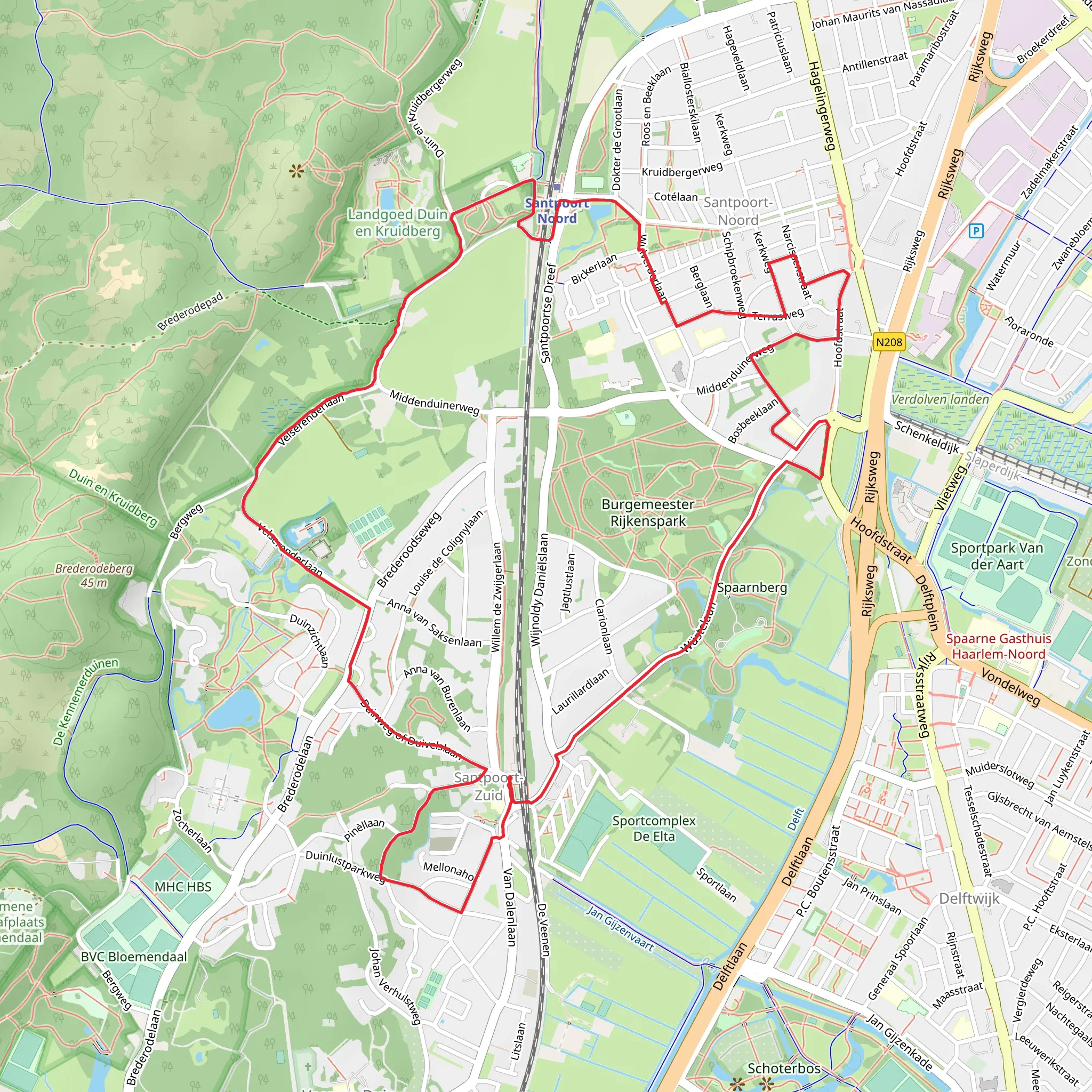 Burgemeester and Kasteel Brederode Loop mobile static map