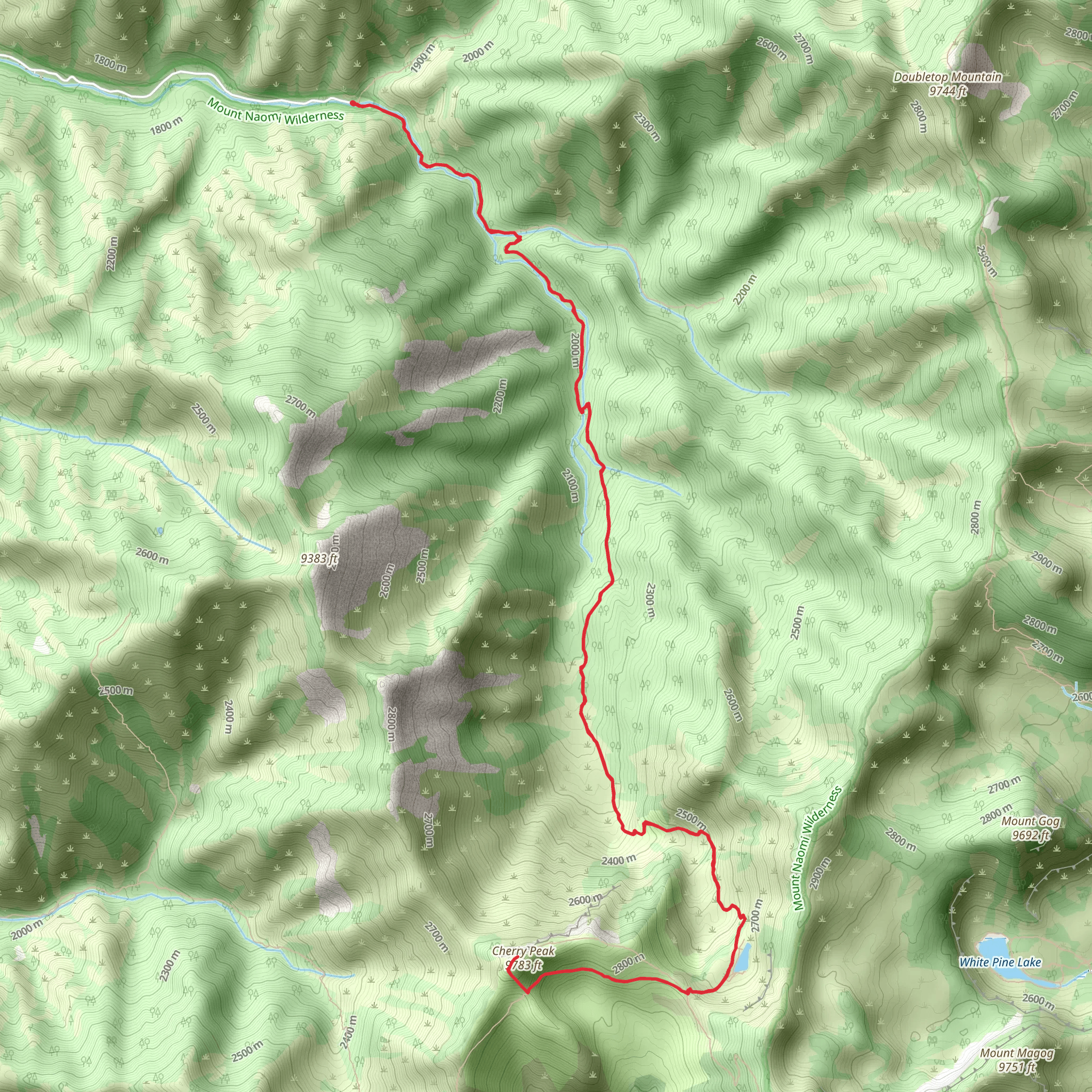 Cherry Peak via Mount Naomi Trail mobile static map