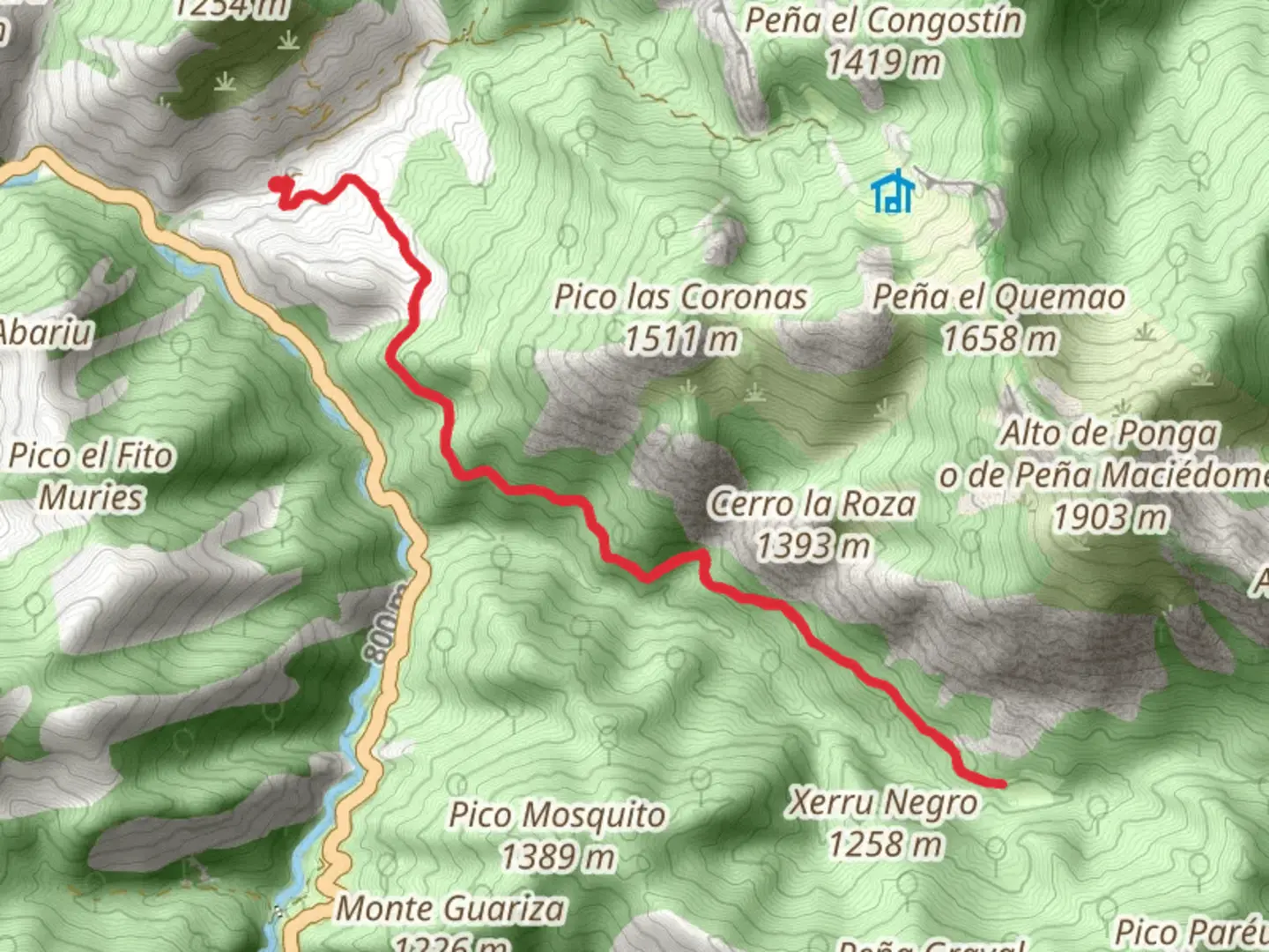 An image depicting the trail Banners- Vega Baxu Route and its surrounding area.