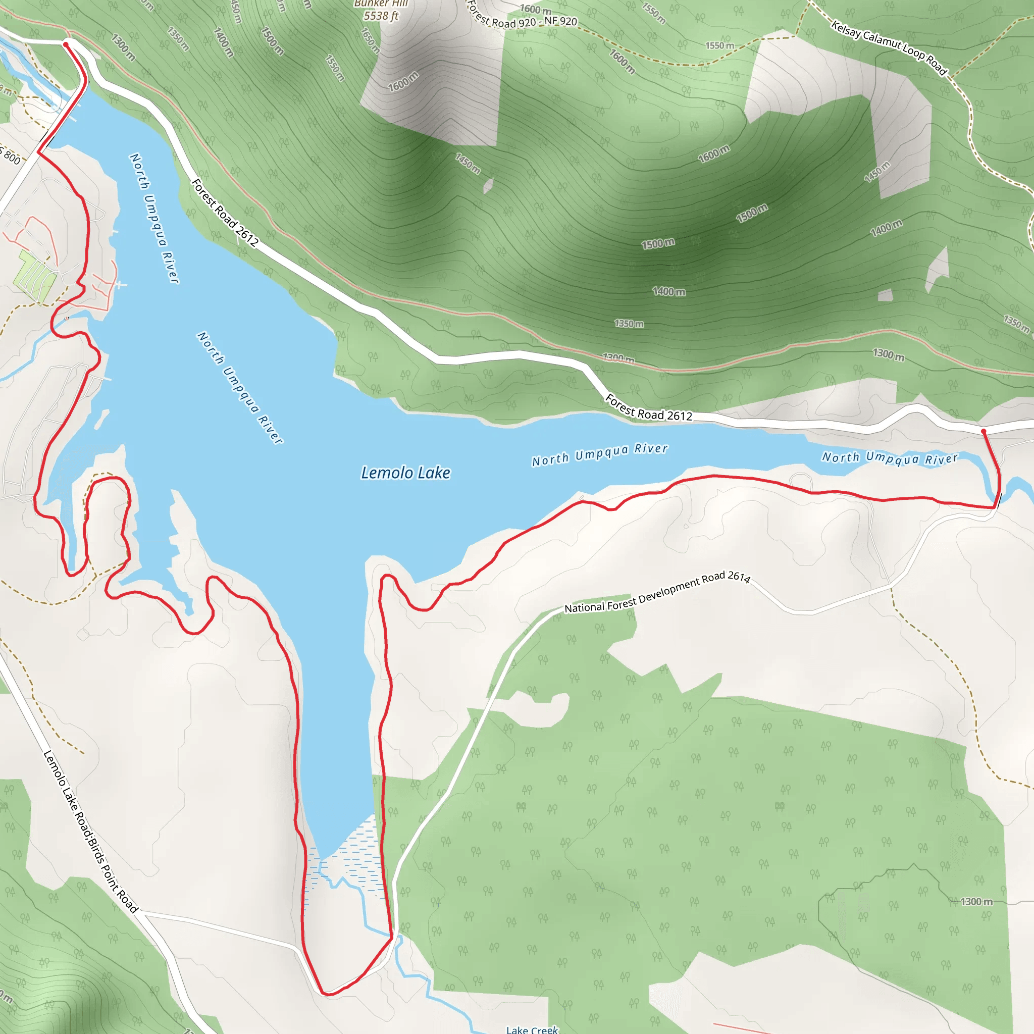 Lemolo Lake Trail mobile static map