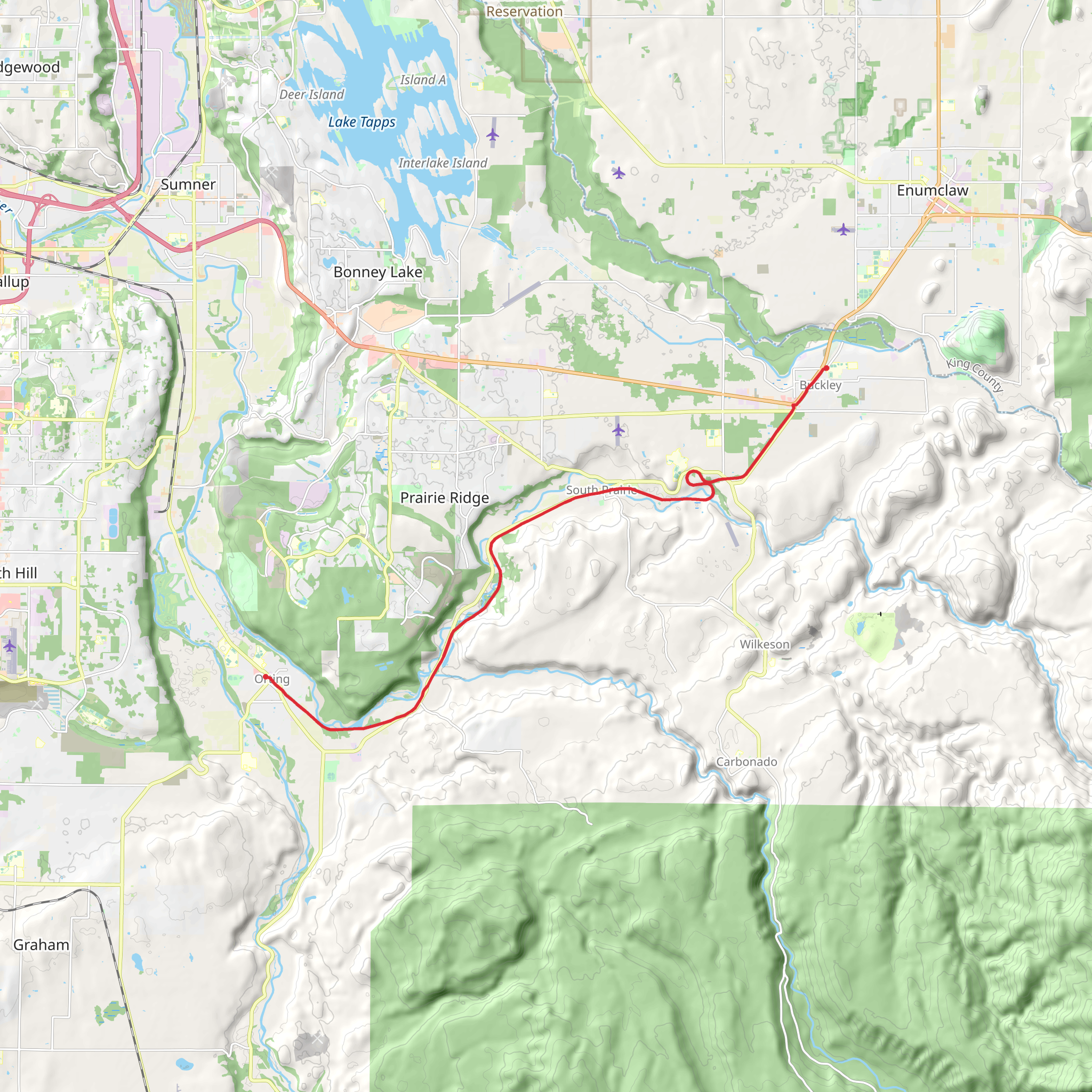 Foothills Trail mobile static map