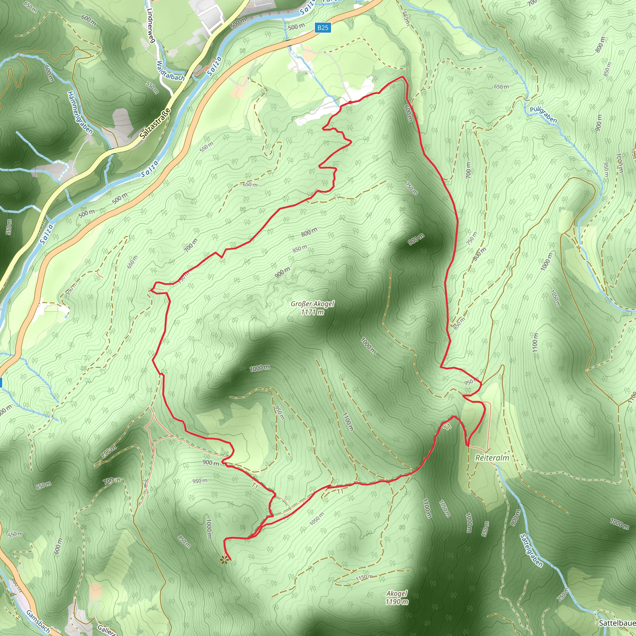 Akogelrunde von Palfau mobile static map