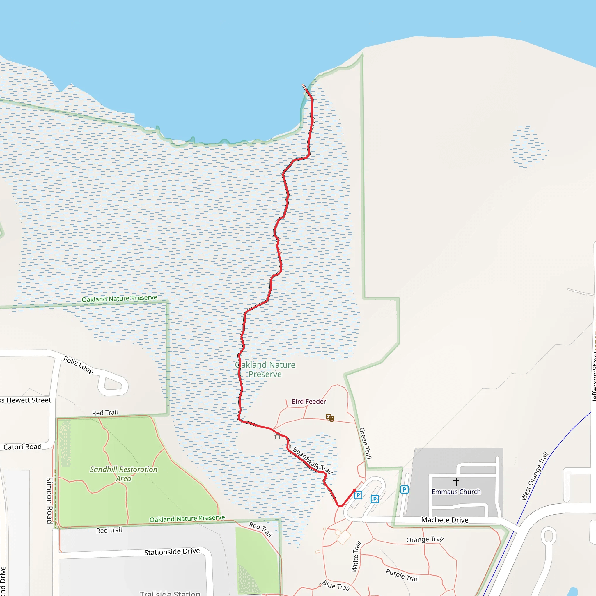 Oakland Nature Preserve mobile static map