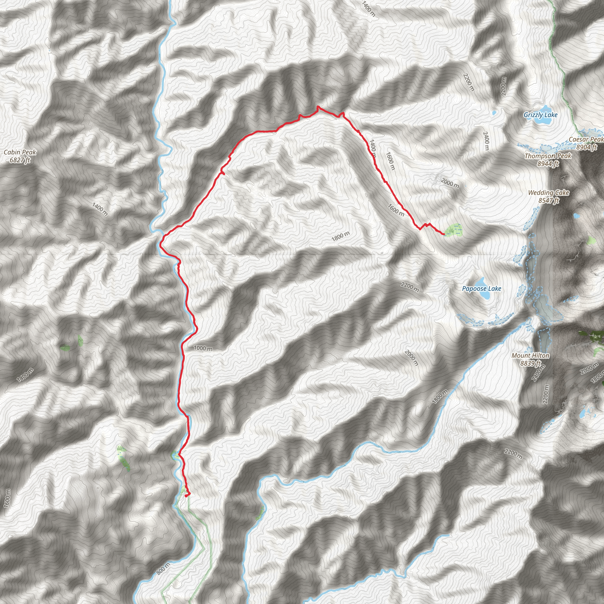 Bear Valley Meadow via North Fork Trail mobile static map