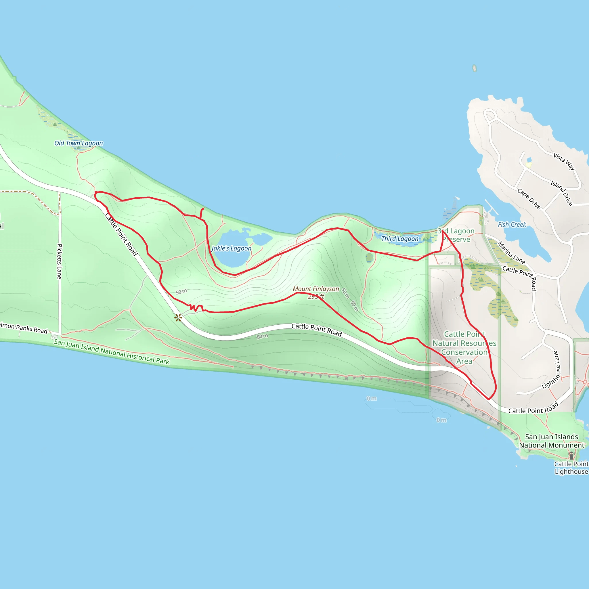 Mount Finlayson and Jakle's Lagoon Loop Trail mobile static map