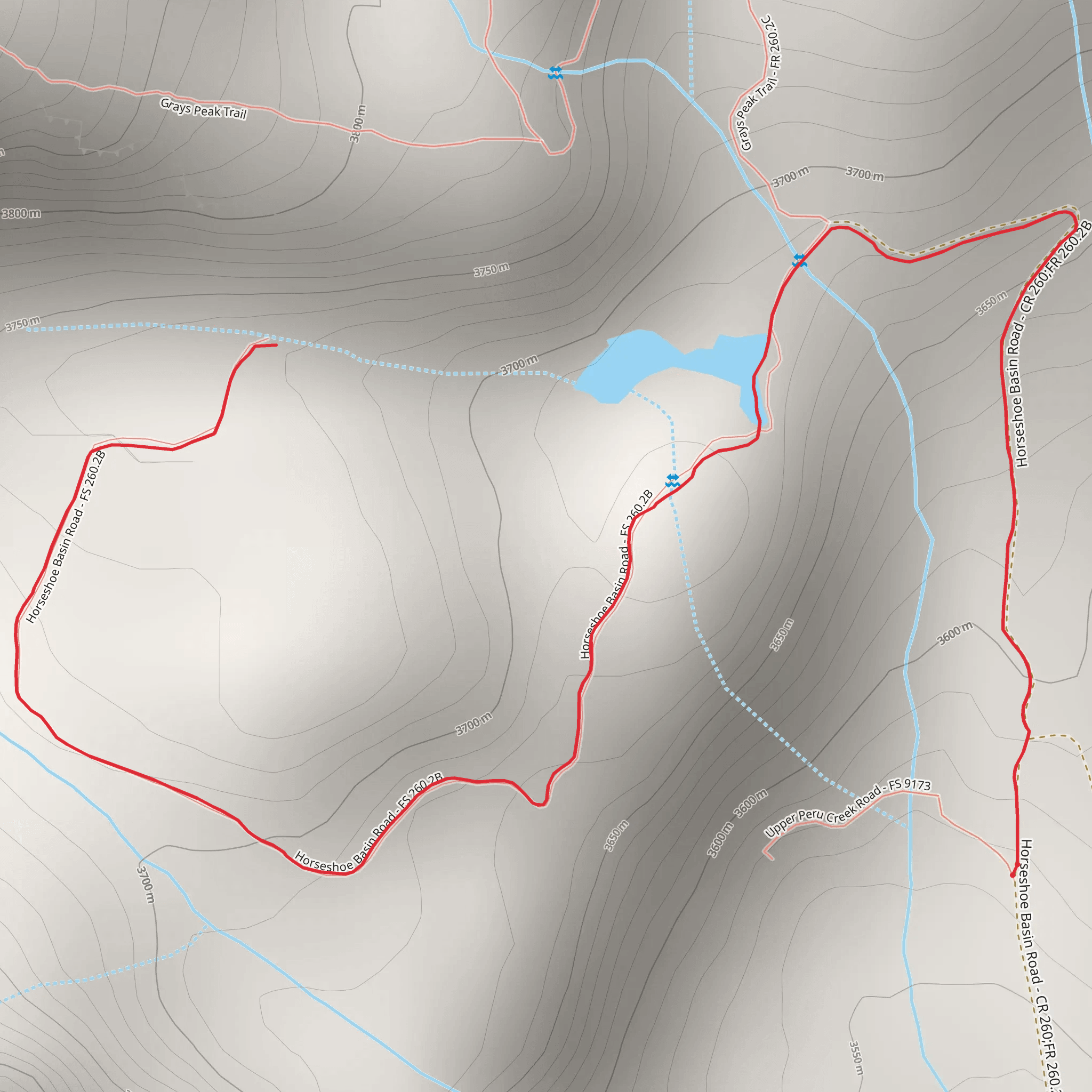 Horseshoe Basin Trail mobile static map