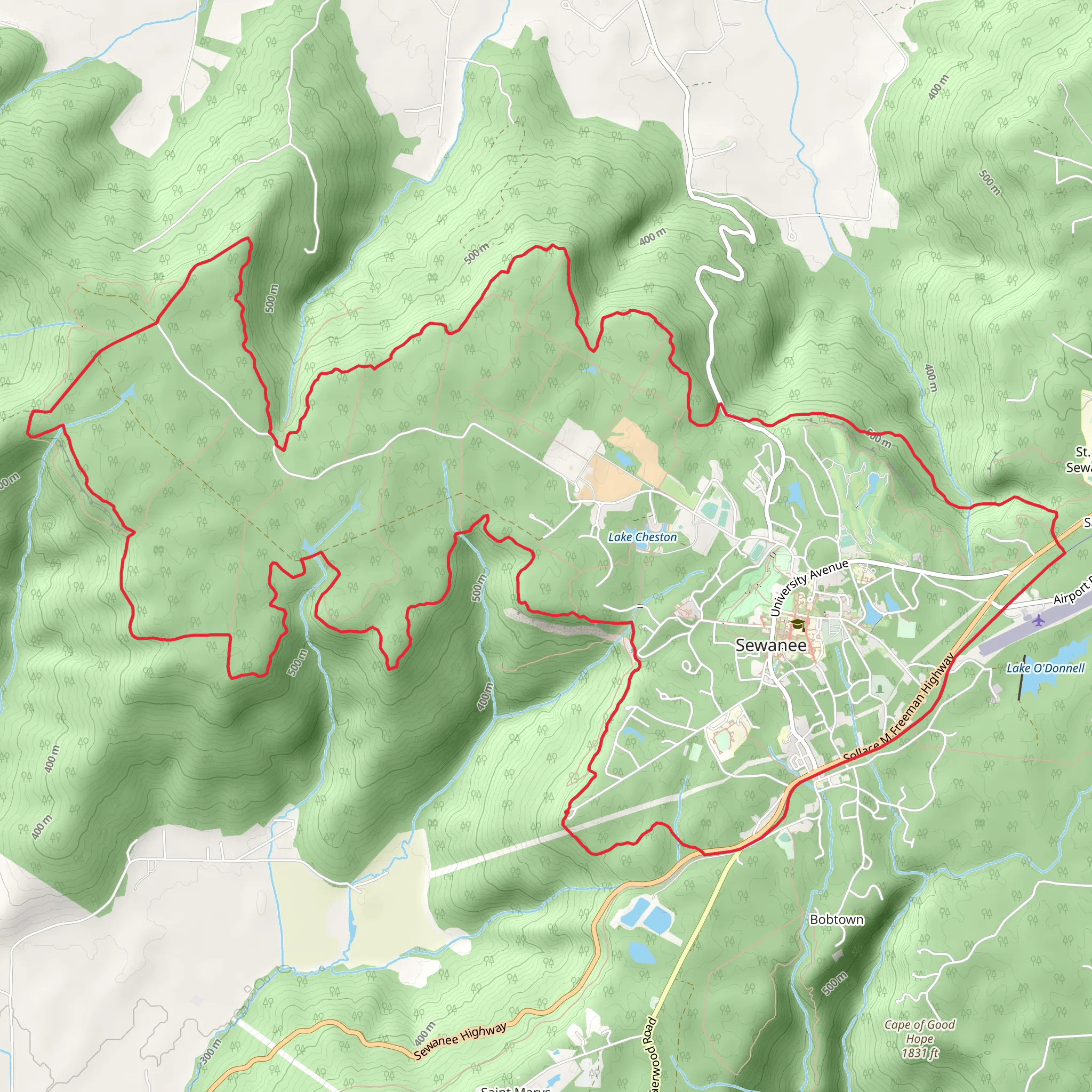 Perimeter Loop Trail - Sewanee mobile static map