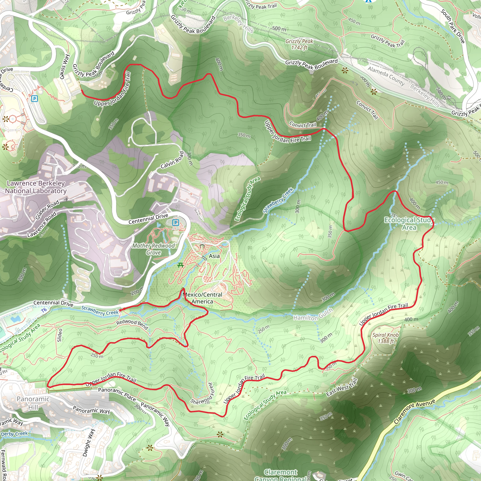 Lower and Upper Jordan Fire Trail mobile static map