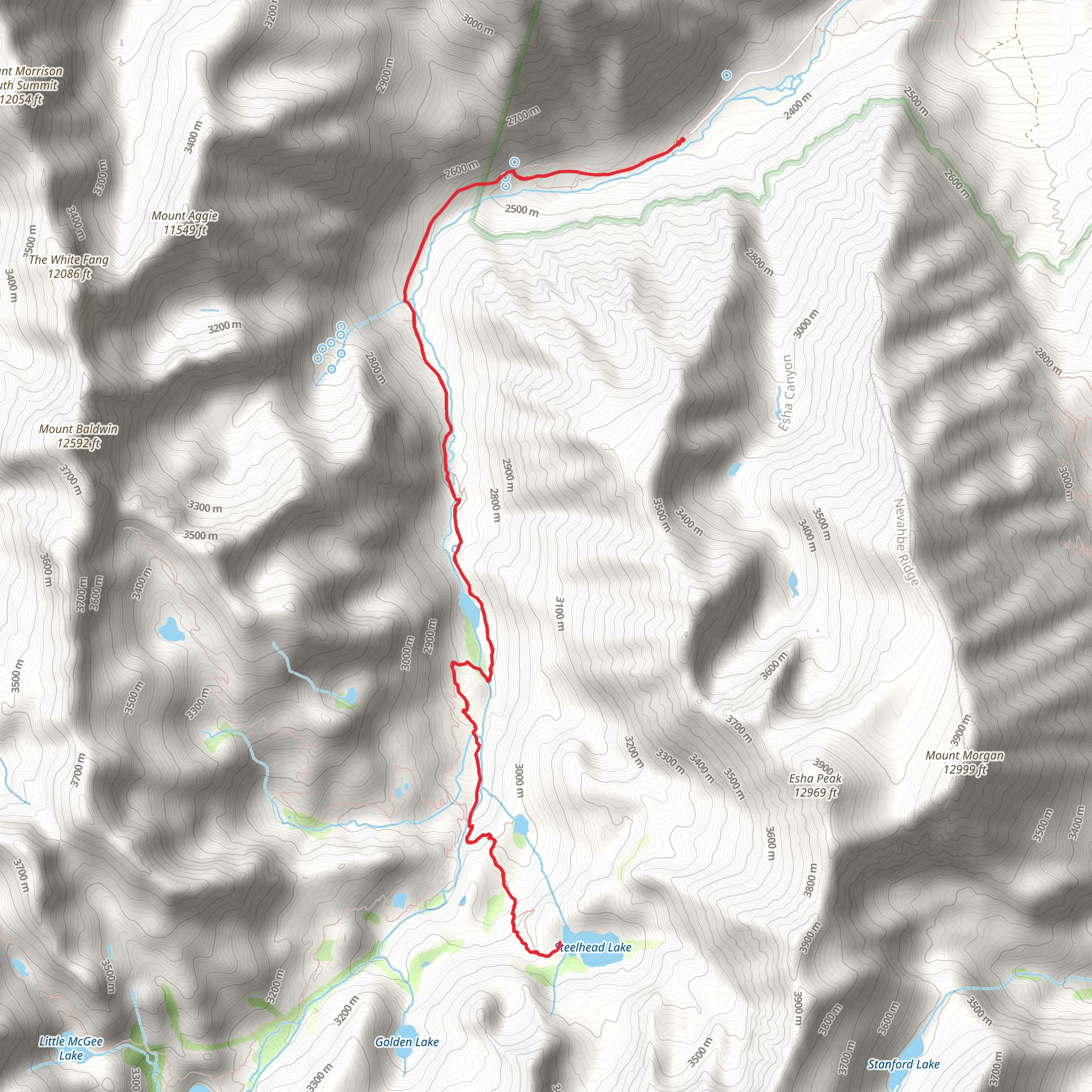 Steelhead Lake via McGee Pass Trail mobile static map