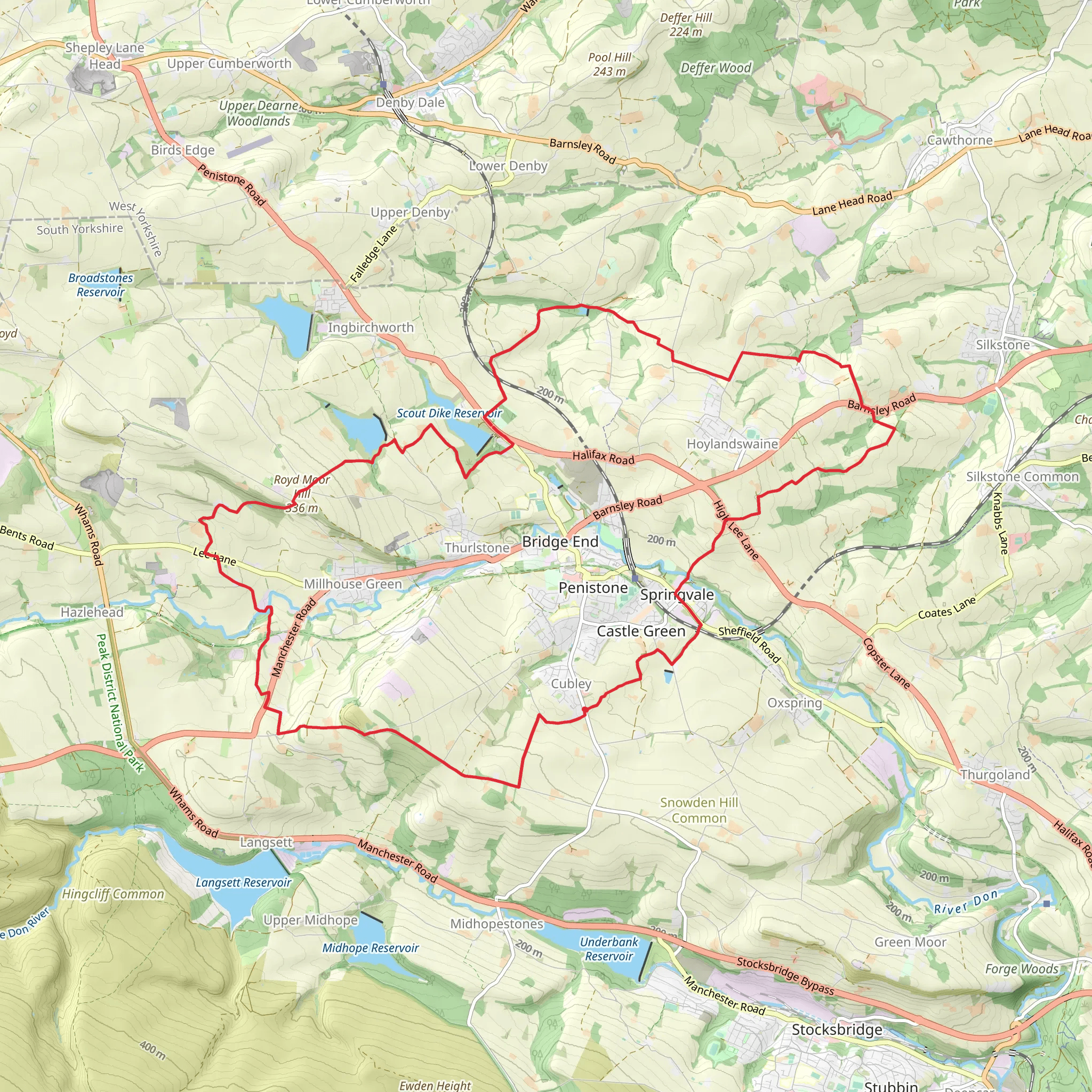 Penistone Boundary Walk mobile static map