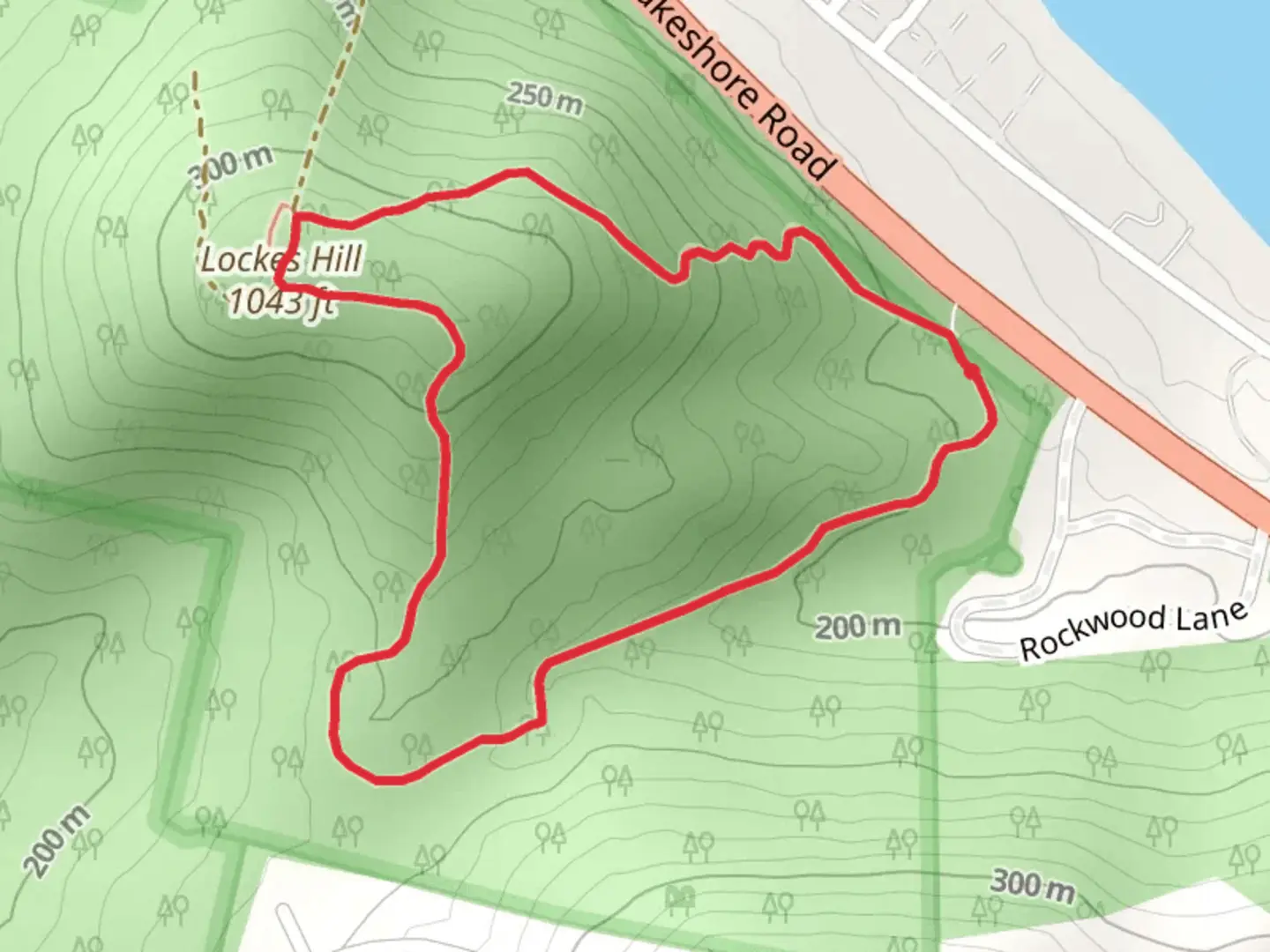 An image depicting the trail Lockes Hill Loop via Quarry Trail and its surrounding area.