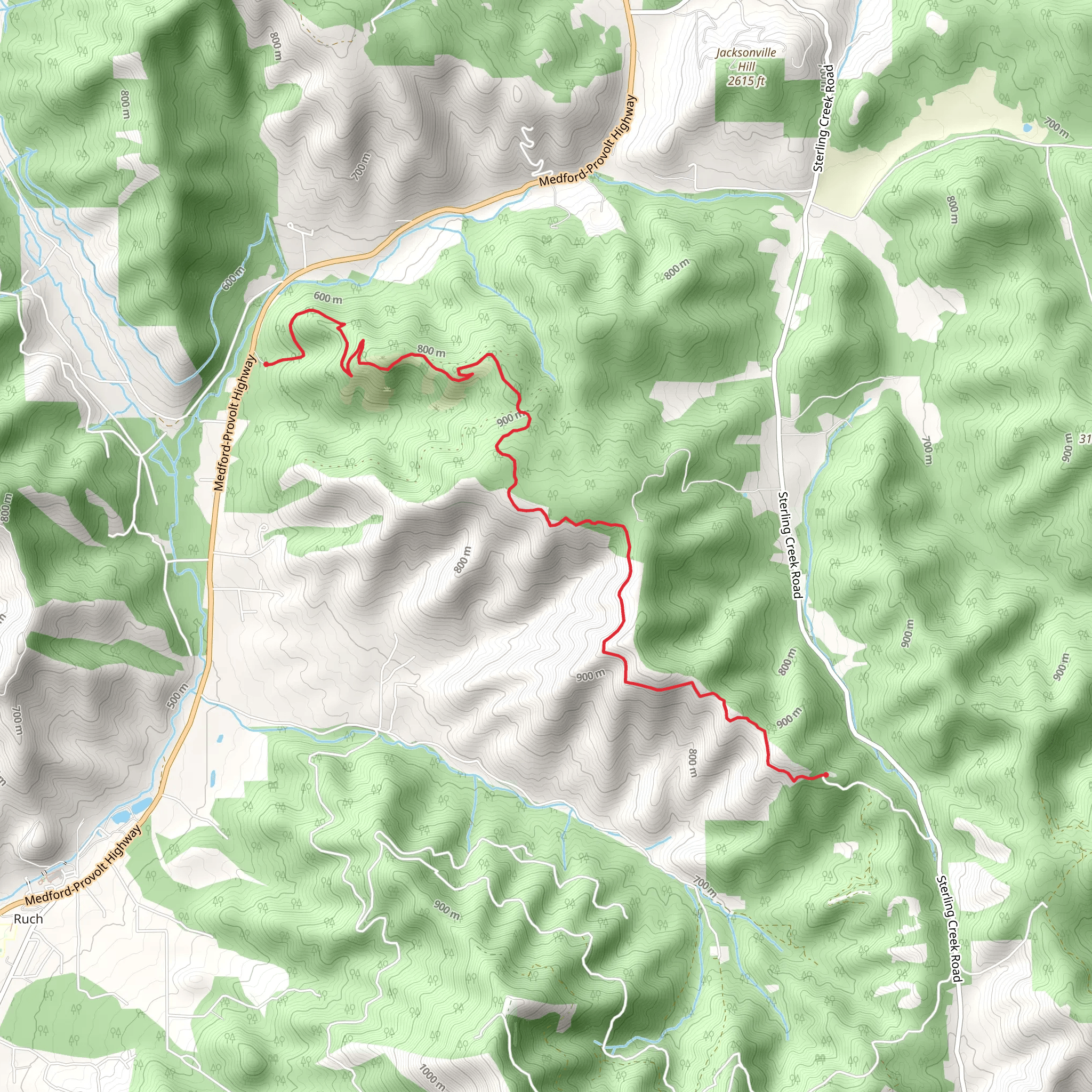 East Applegate Ridge Trail mobile static map