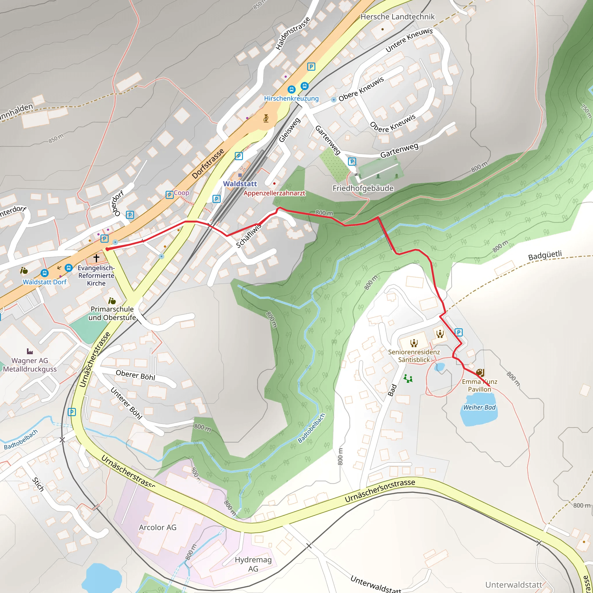Emma Kunz Path mobile static map
