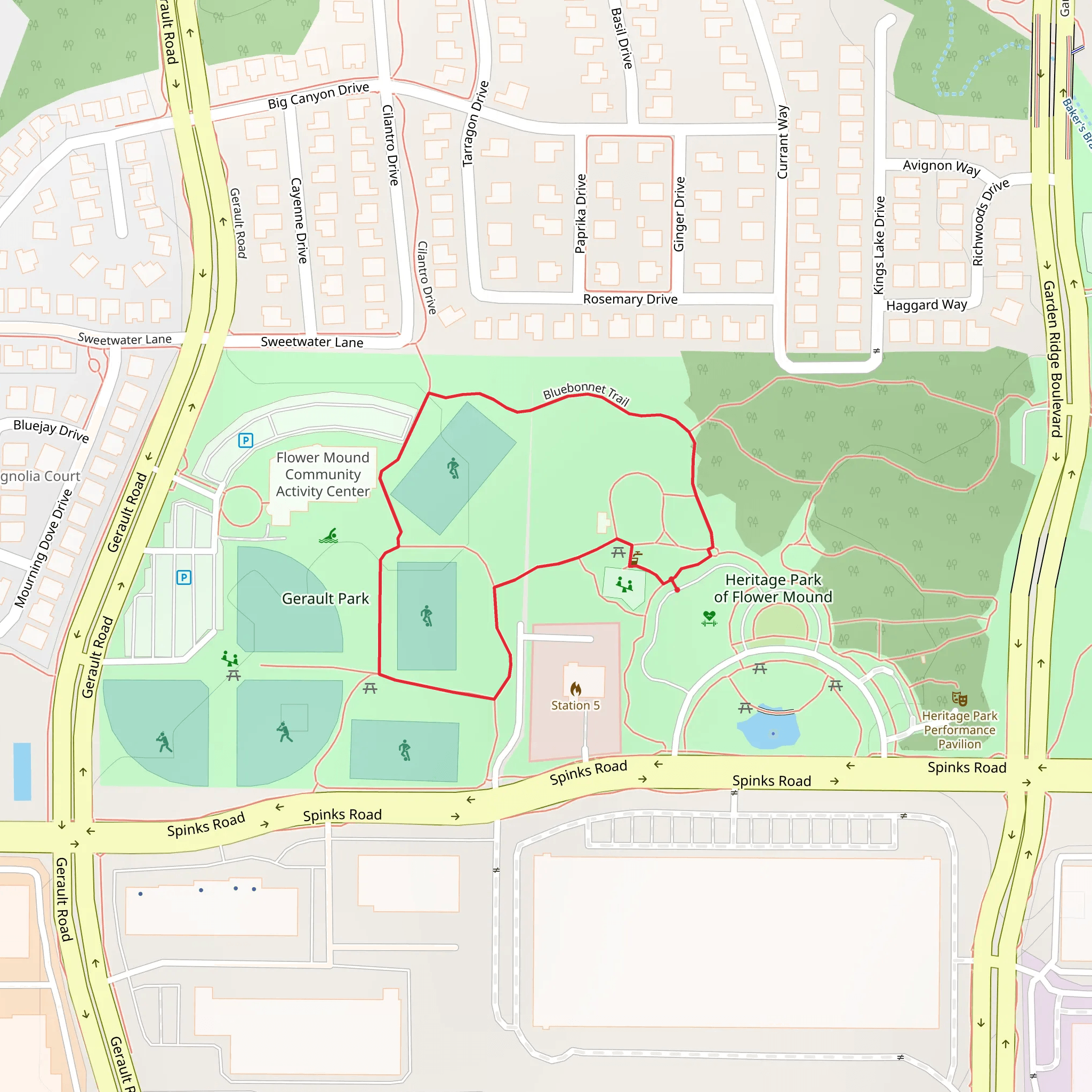 Gerault Park Loop mobile static map