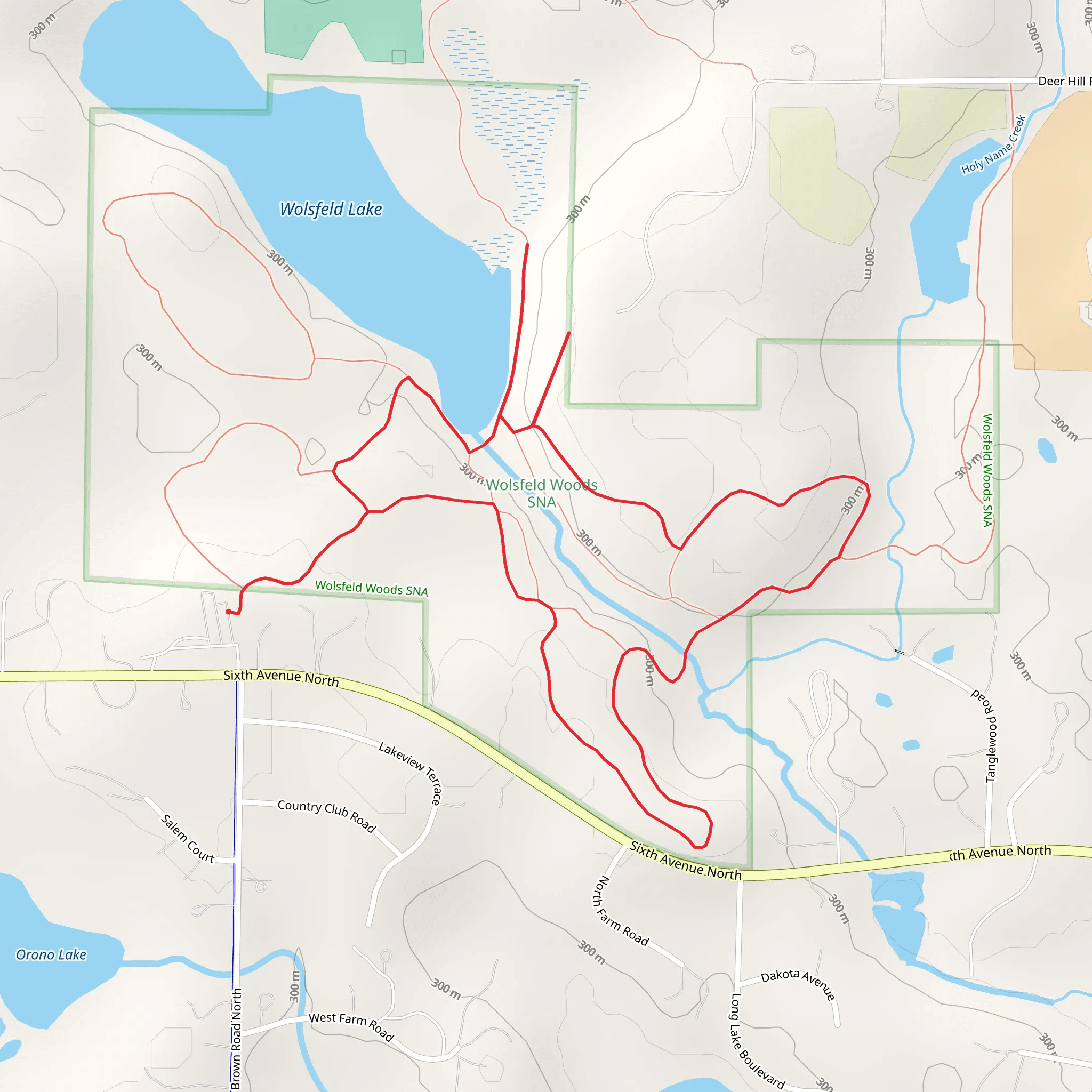 Wolsfeld Lake South Loop mobile static map