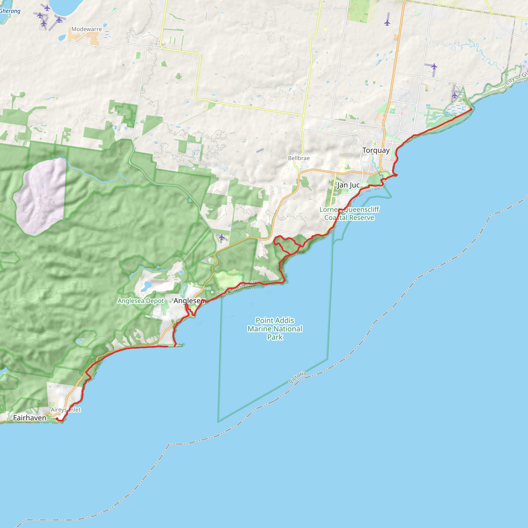 Surf Coast Walk mobile static map