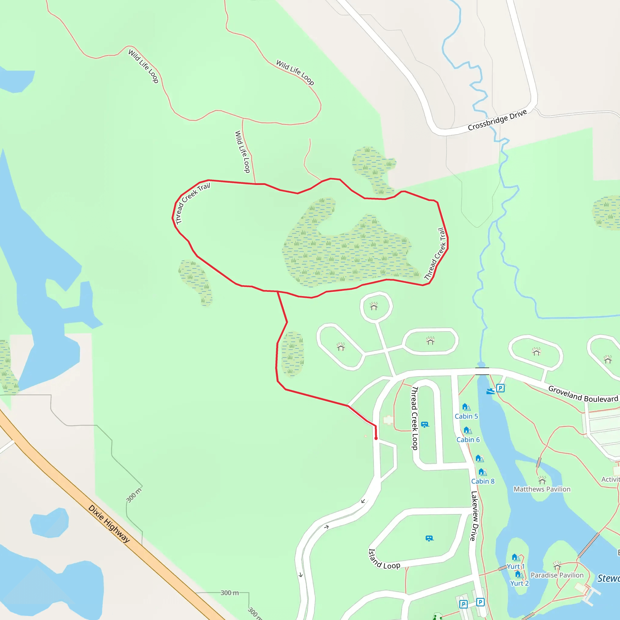 Thread Creek Loop Trail mobile static map