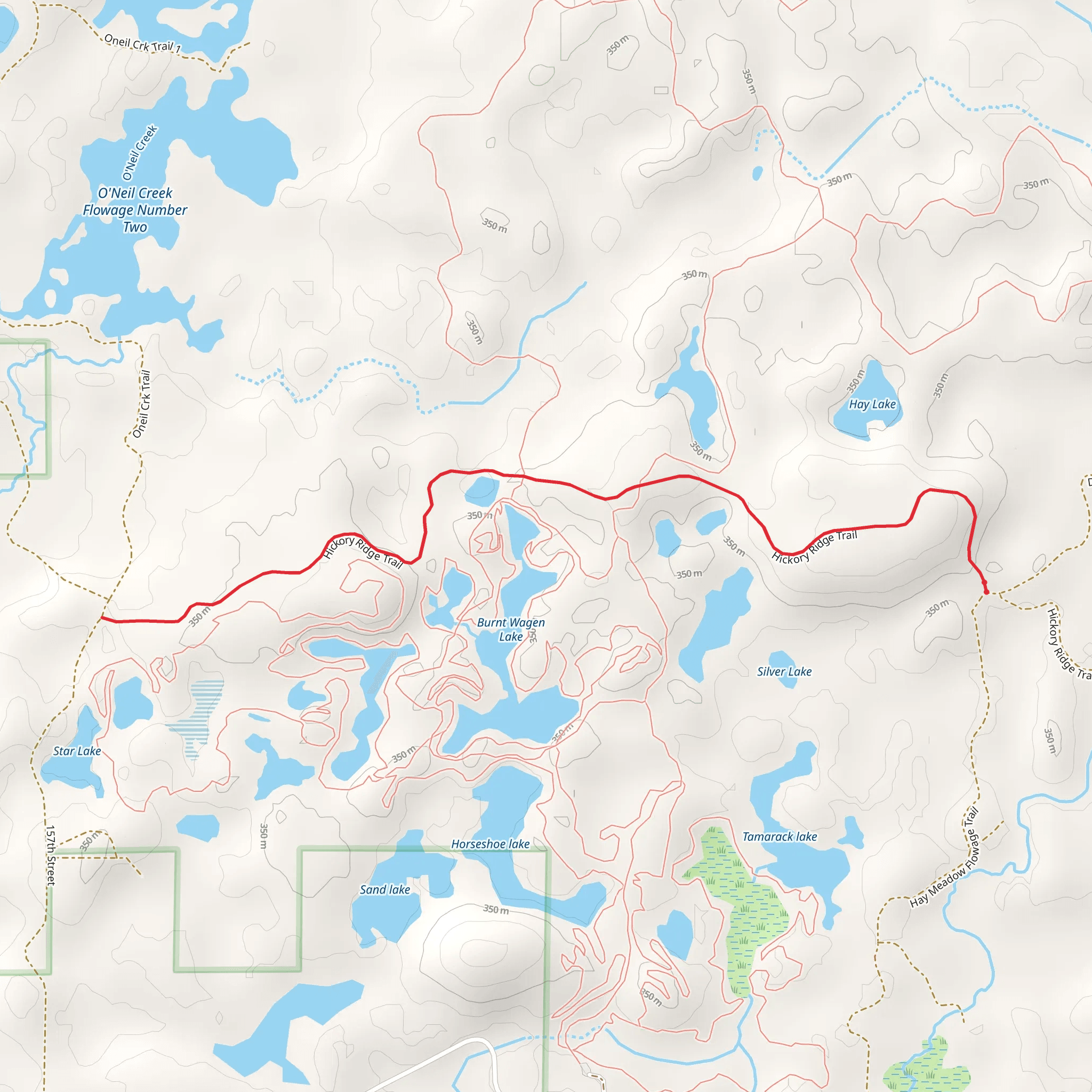 Burnt Wagen Lake Out and Back mobile static map