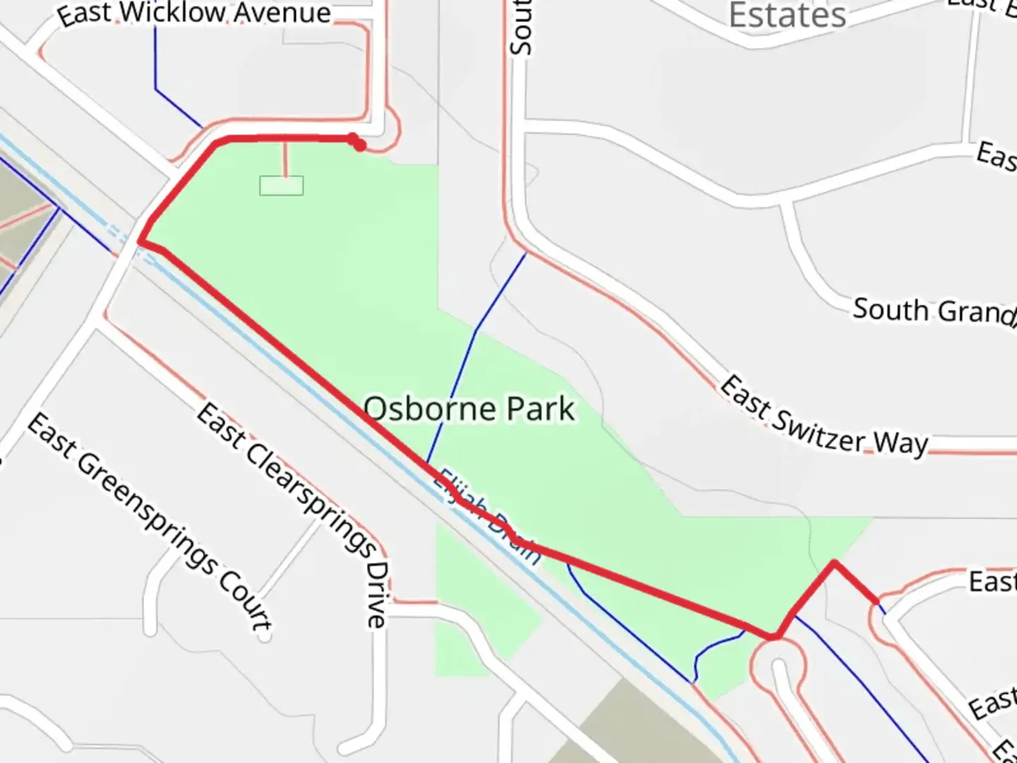 An image depicting the trail Elijah Drain and its surrounding area.