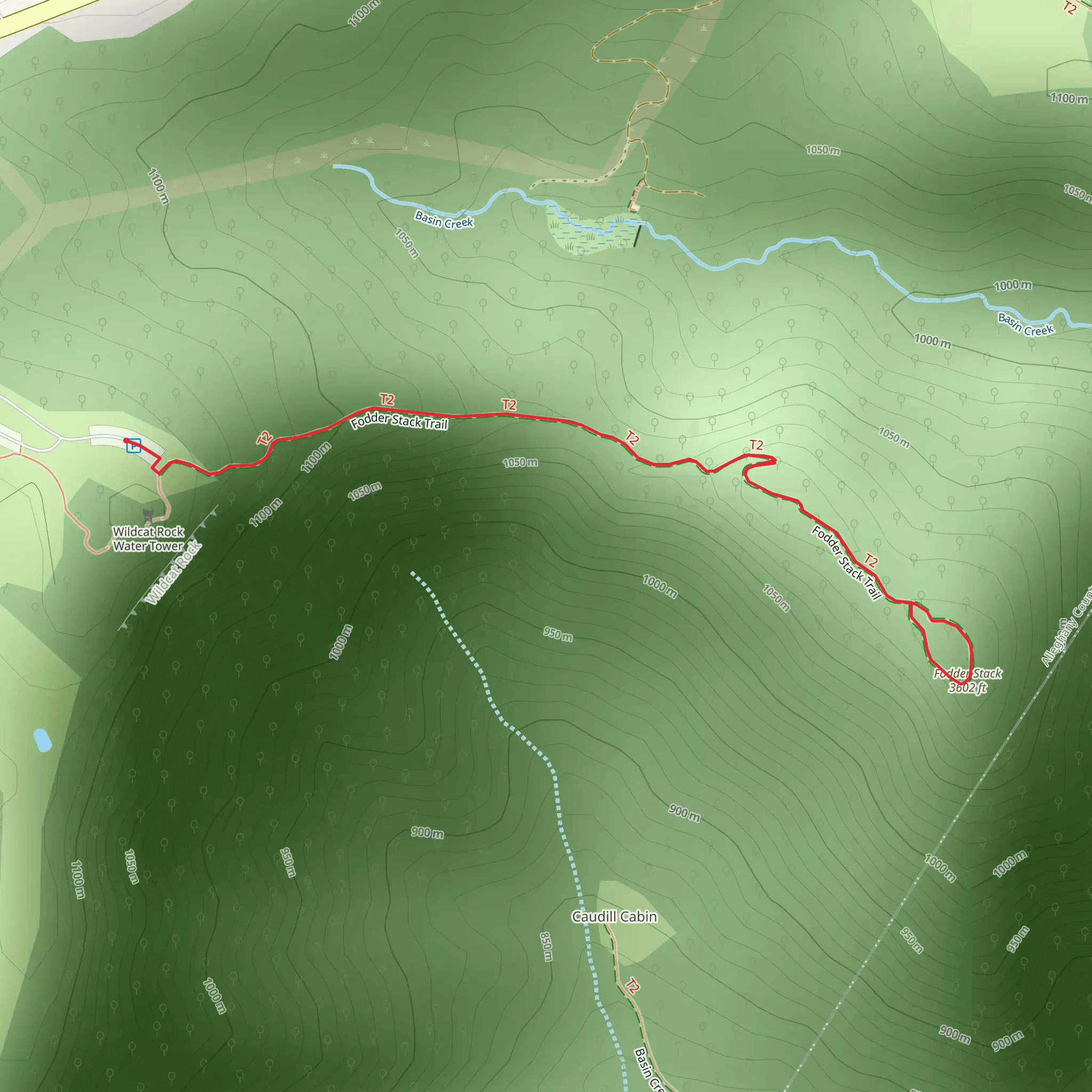 Fodder Stack Trail mobile static map