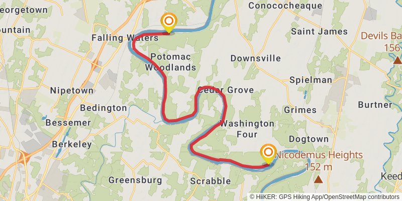 Chesapeake & Ohio Canal Trail stage 7 Map