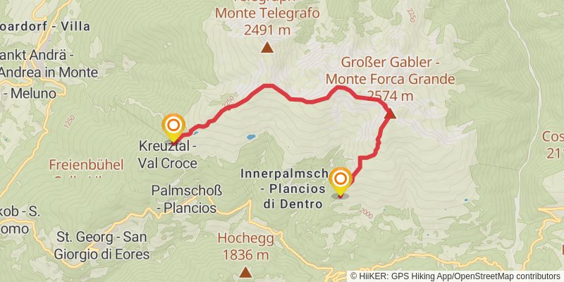 Alta Via 2 alt 2 Map