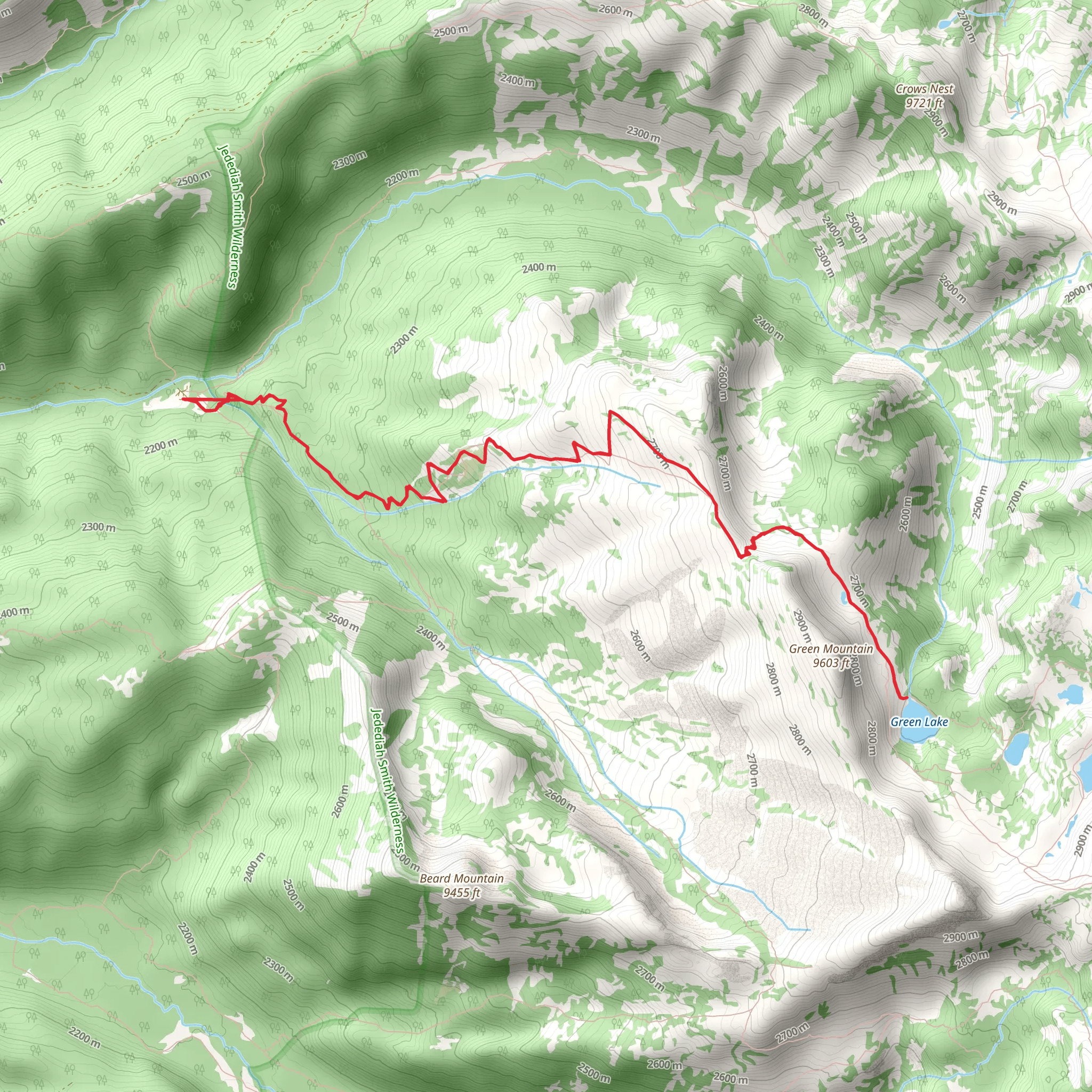 Green Lake via Green Mountain Trail mobile static map