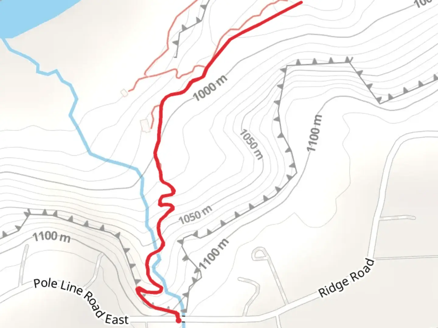 An image depicting the trail Pole Line Road East and its surrounding area.