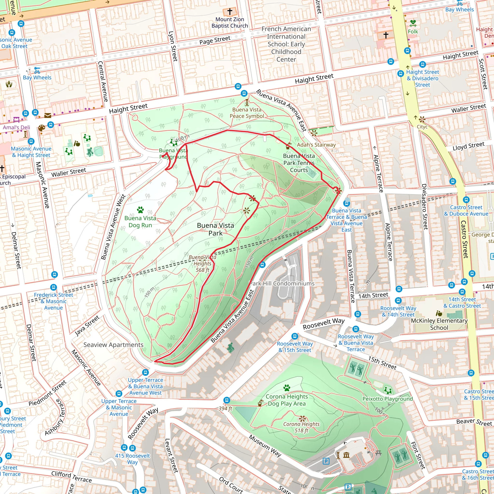 Buena Vista Heights Loop mobile static map