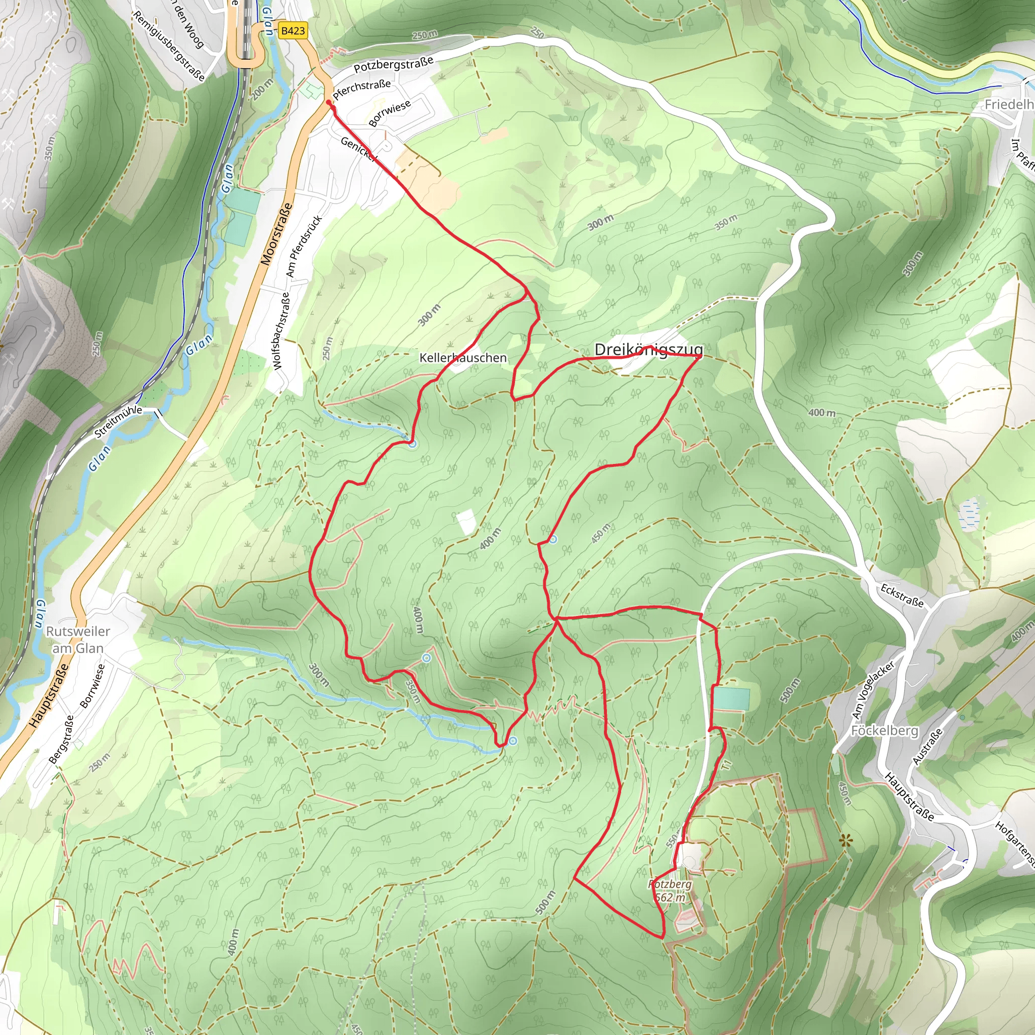 Hutschbach, Lichtenkopf, Potzberg and Kellerhauschen Loop mobile static map