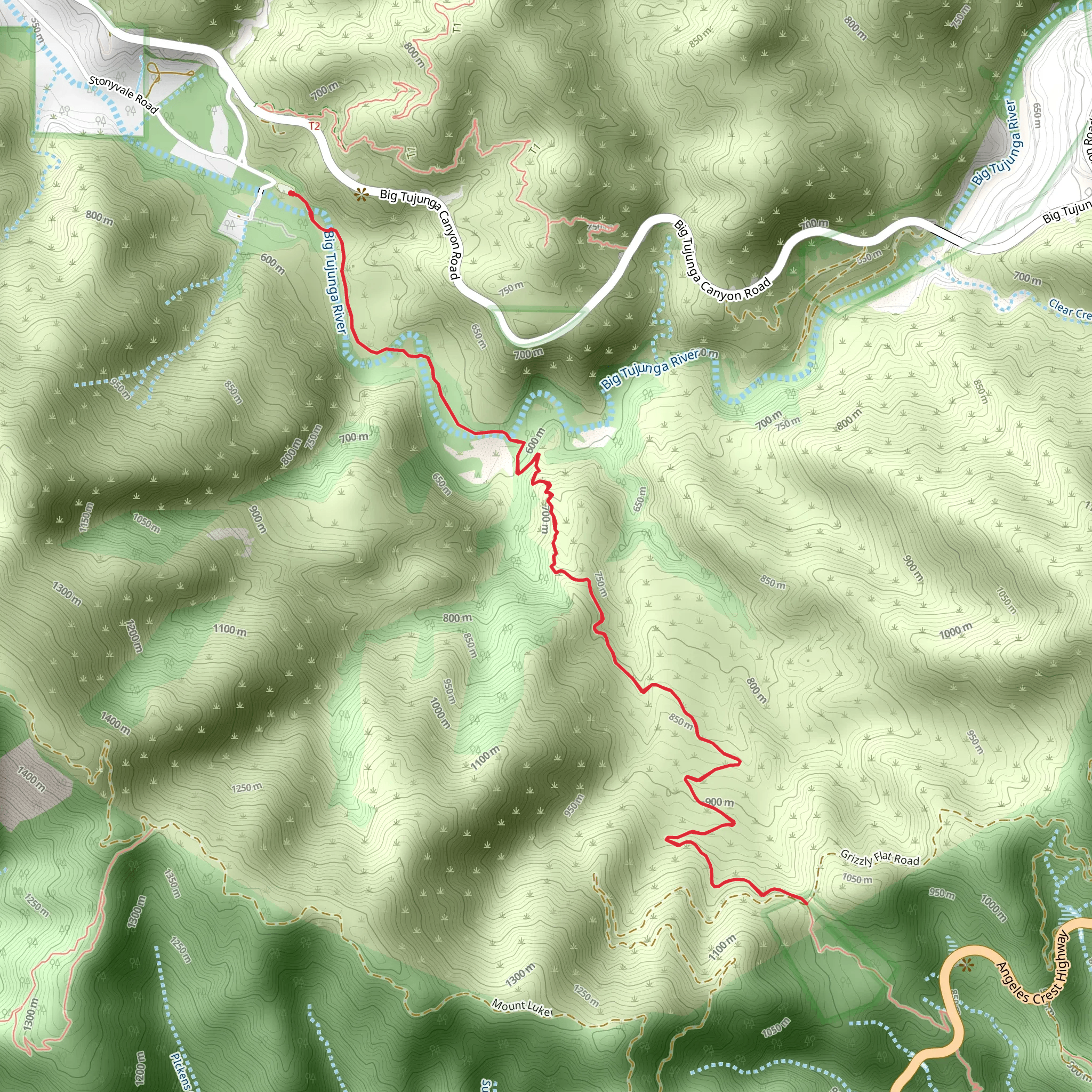 Grizzly Flats Trail mobile static map