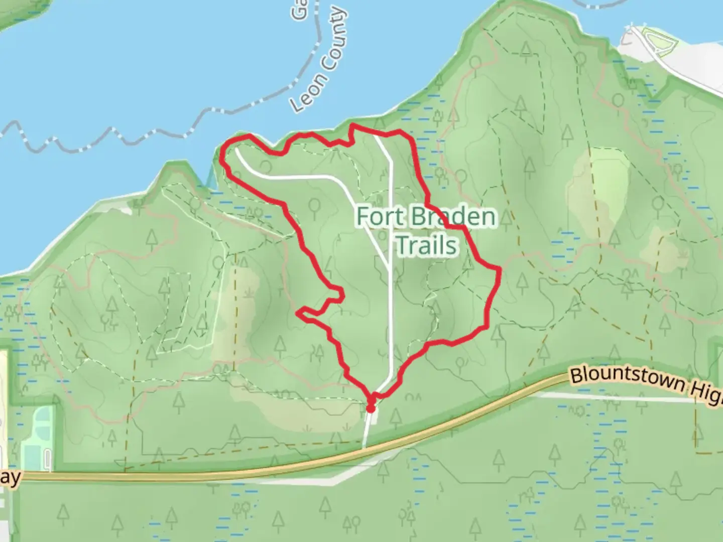 An image depicting the trail Center Hiking Loop and its surrounding area.