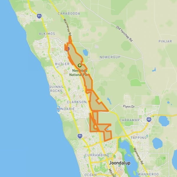 Neerabup National Park mobile static map