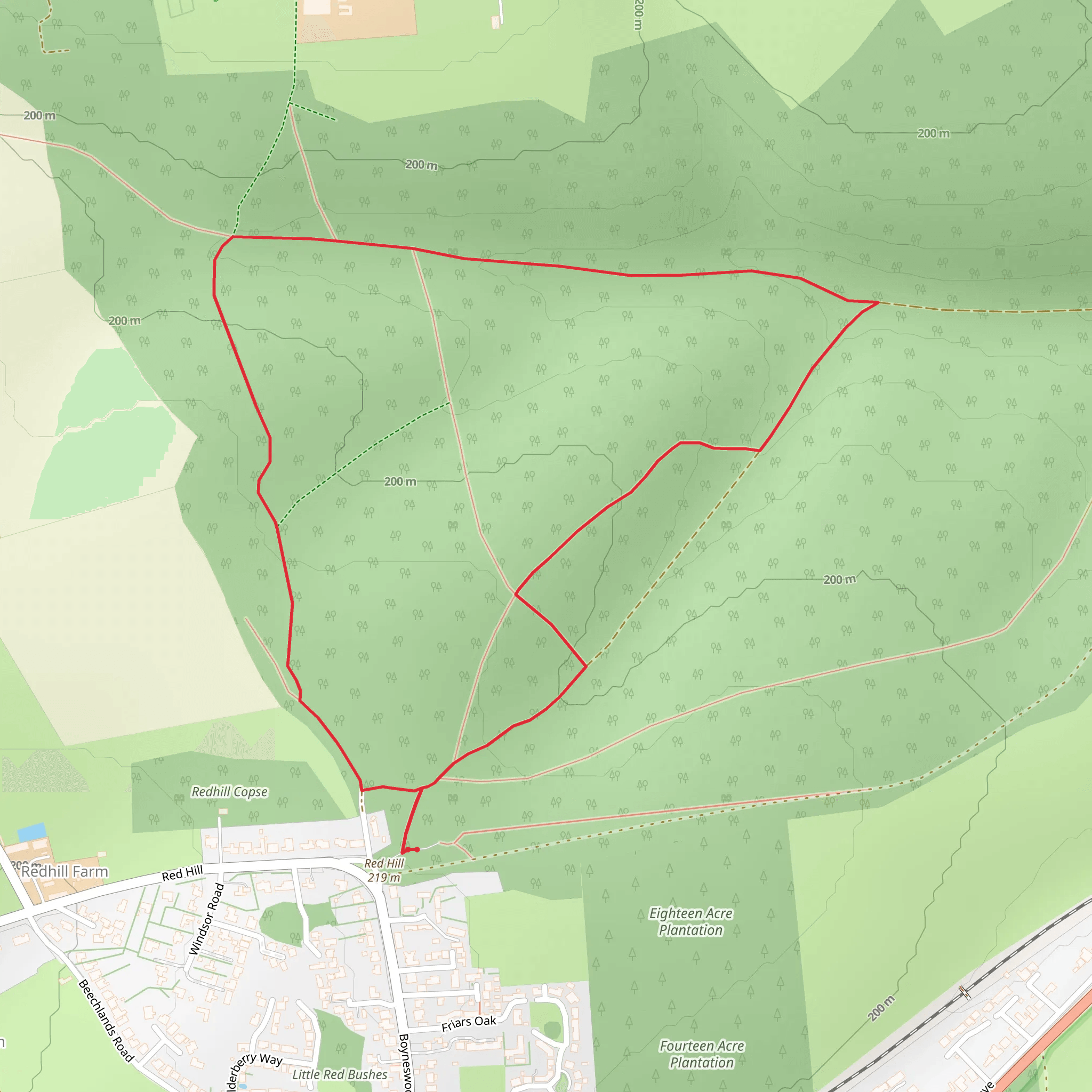 Chawton Park Wood Loop mobile static map