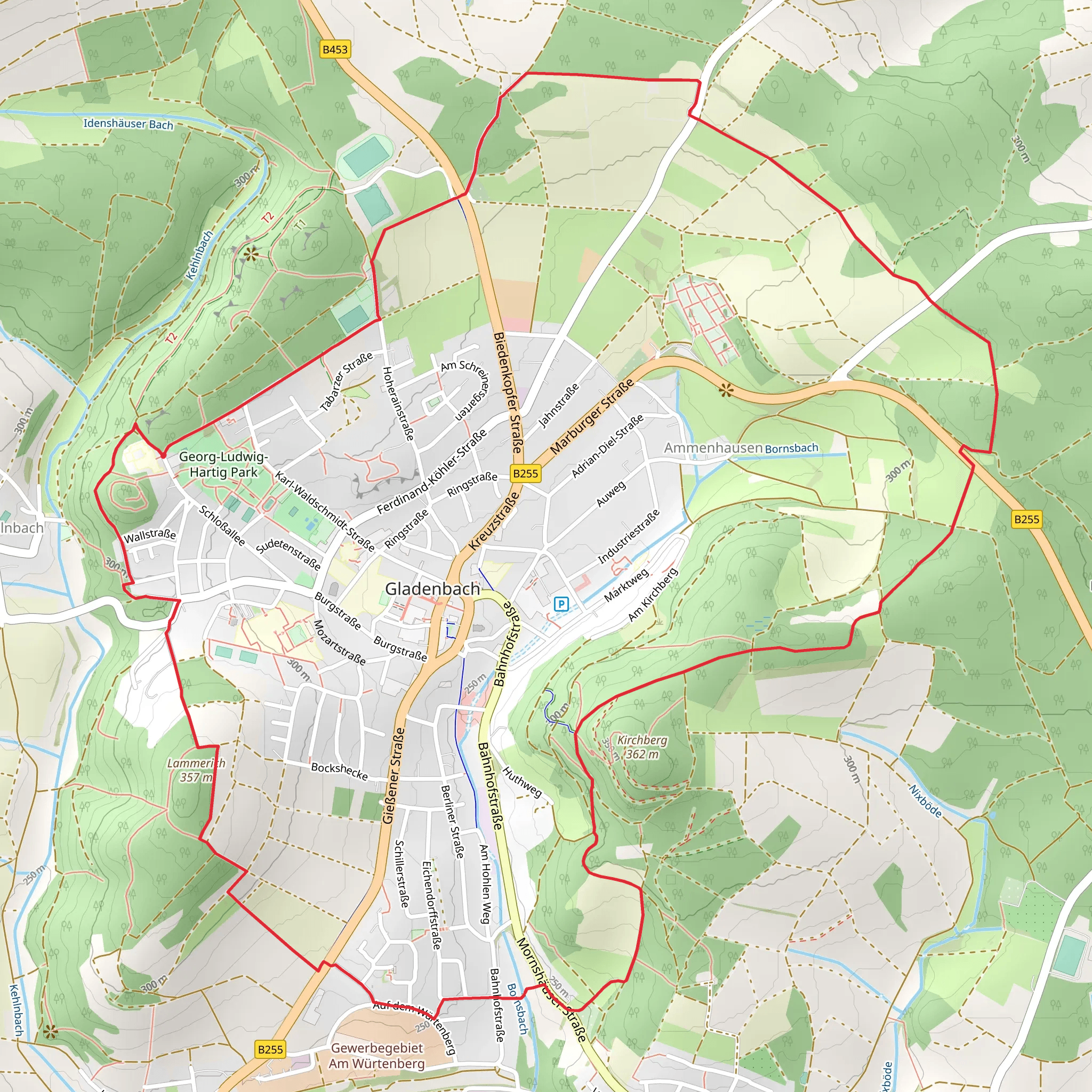 Strumpfweg and Rund um Gladenbach mobile static map