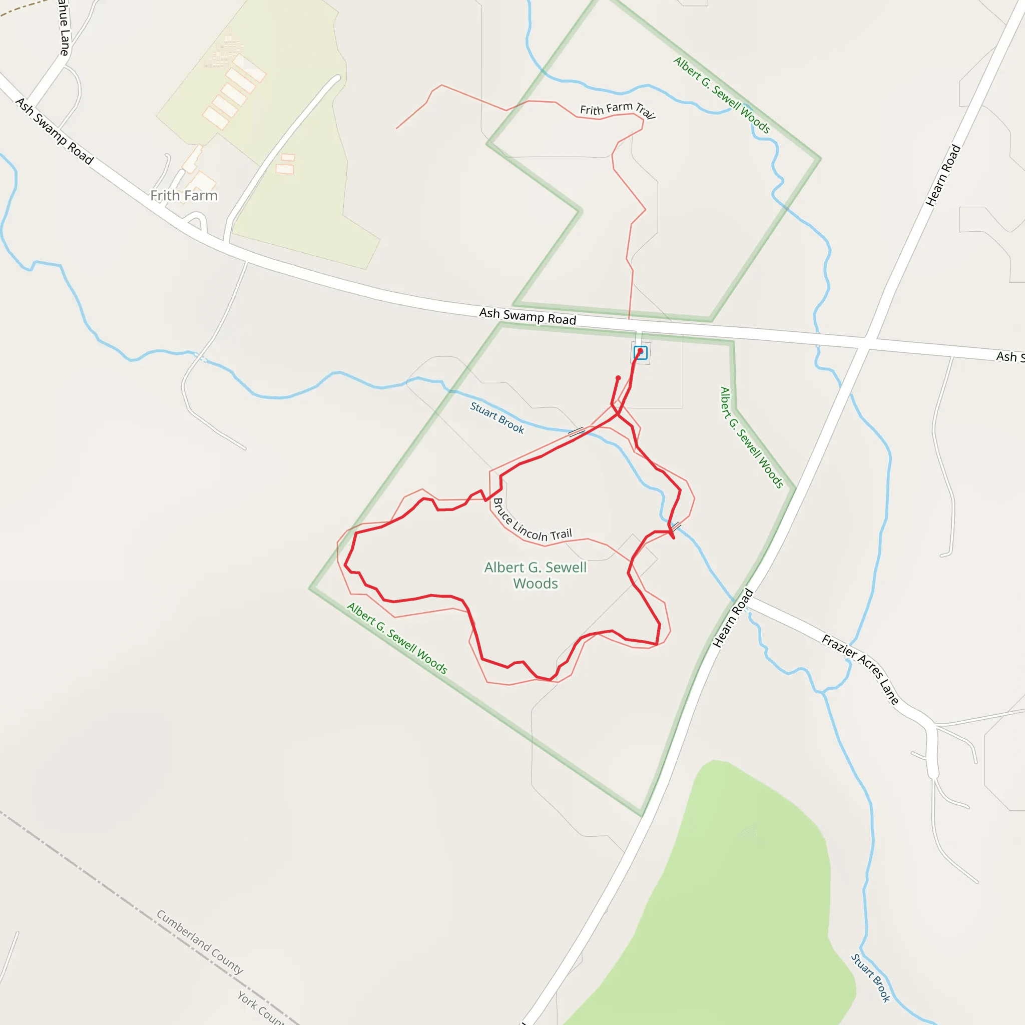 Stuart Brook Loop from Swamp Road mobile static map