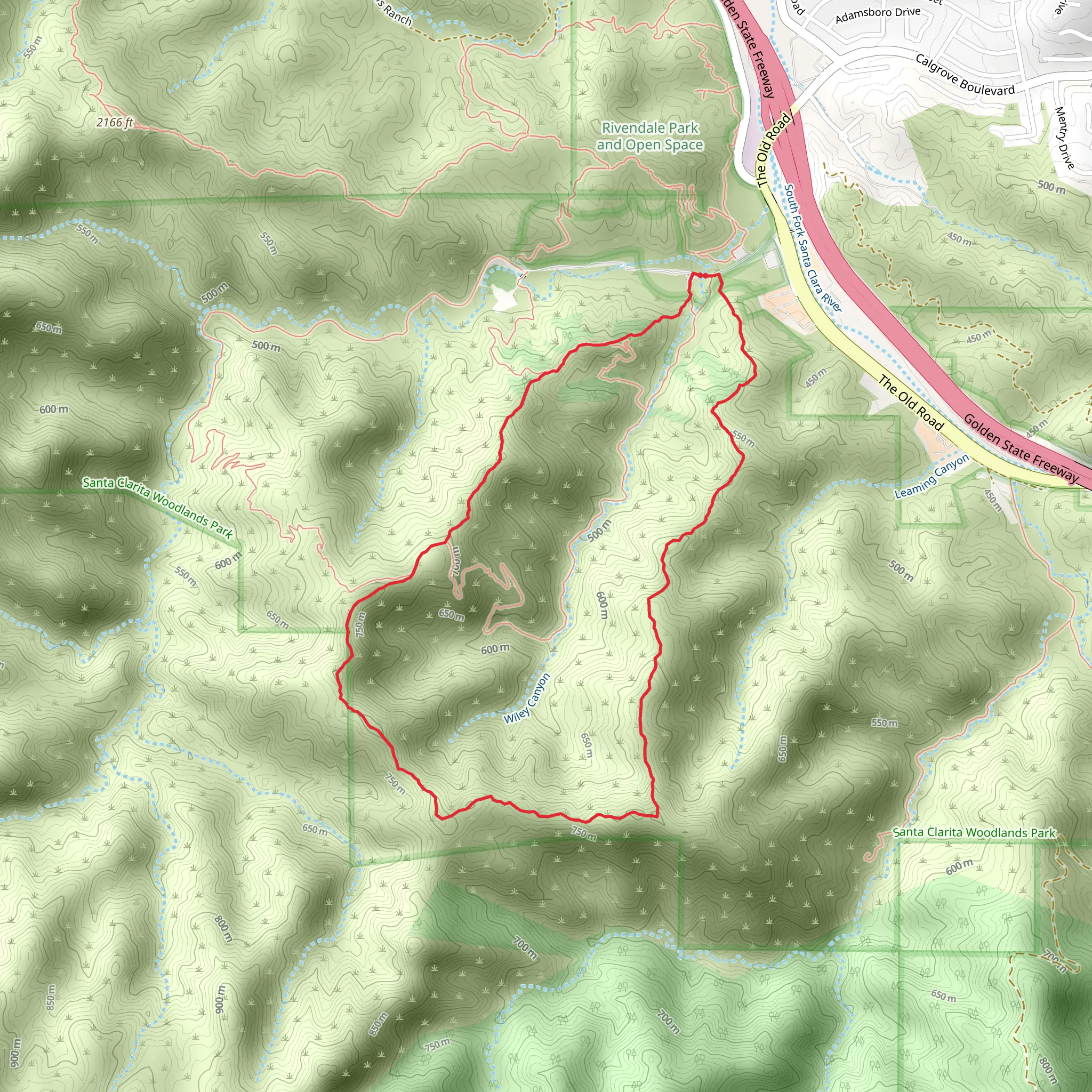 Wiley Canyon Loop mobile static map